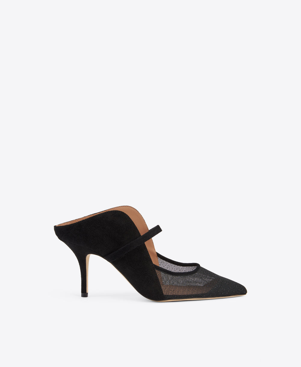 Maureen Arc 70 Black Suede Mules