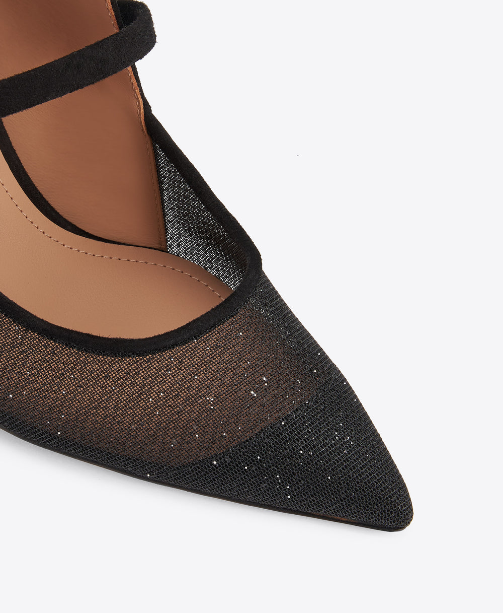 Maureen Arc 70 Black Suede Mules