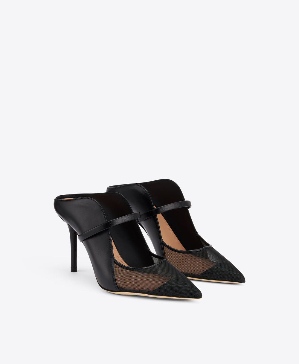 Maureen Arc 85 Black Leather Mules