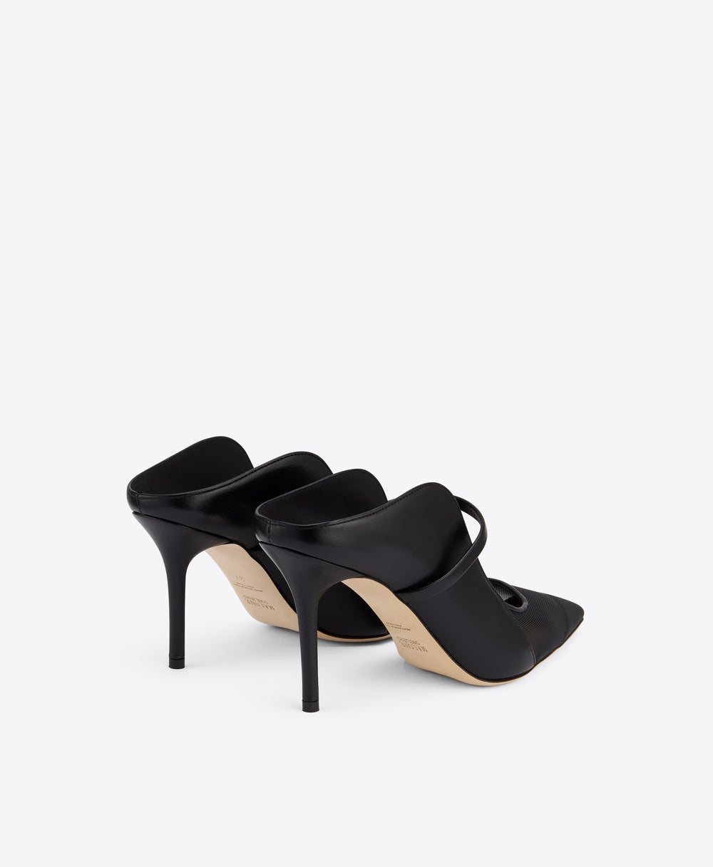 Maureen Arc 85 Black Leather Mules