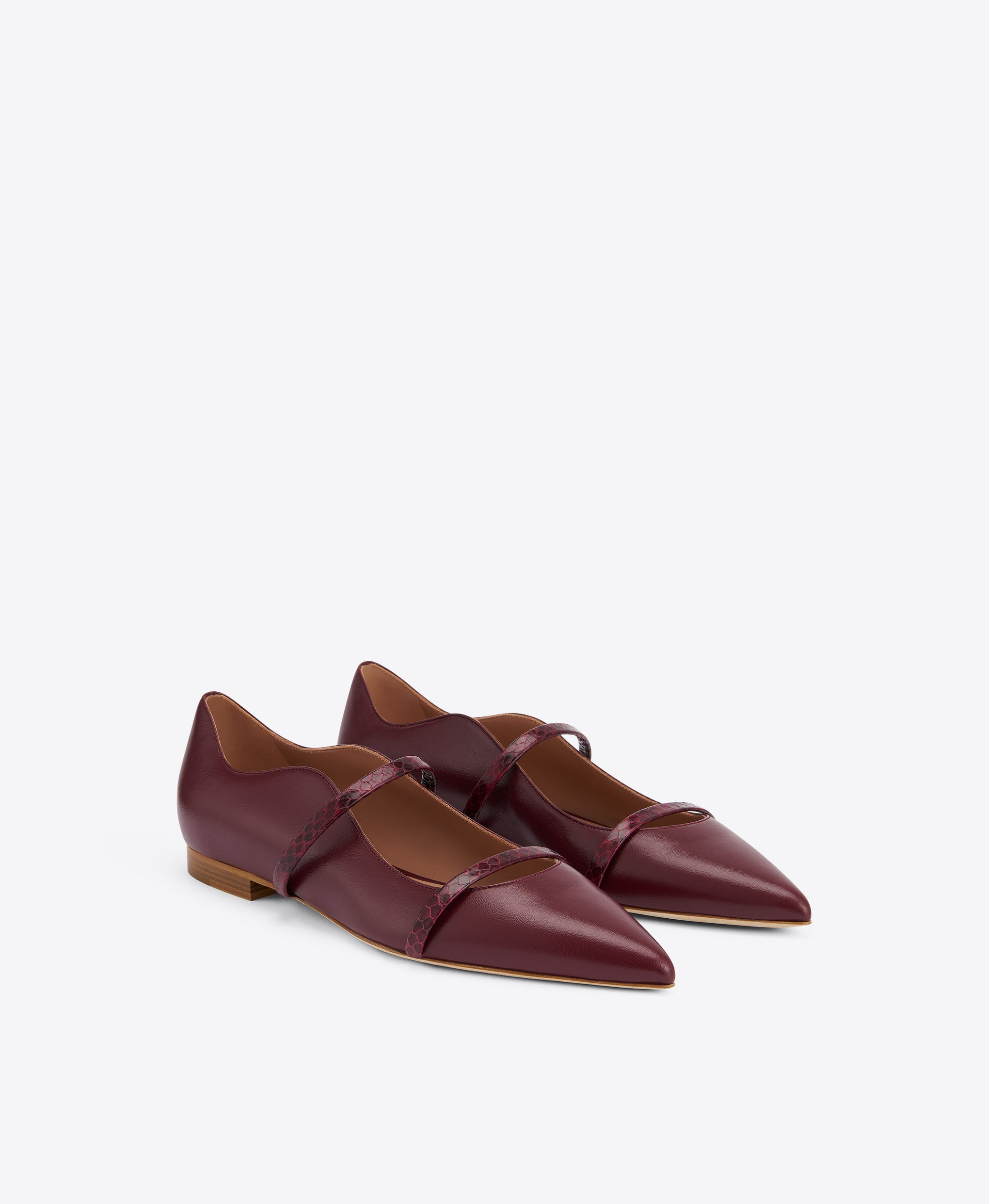 Maureen Red Leather Flat Pumps