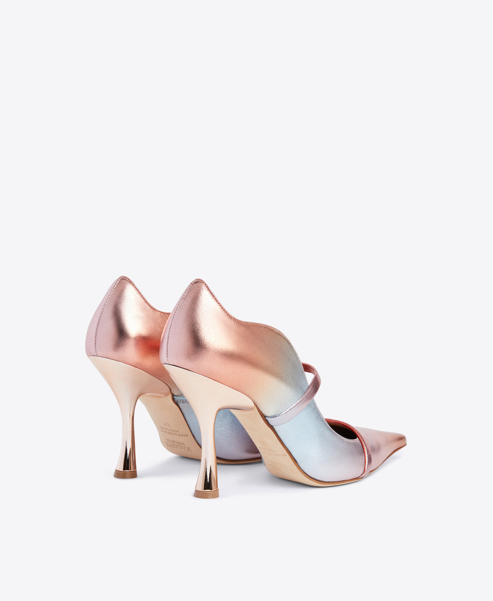 Pointed Toe Double Strap Pumps in Sunset Ombr√É¬© | Malone Souliers