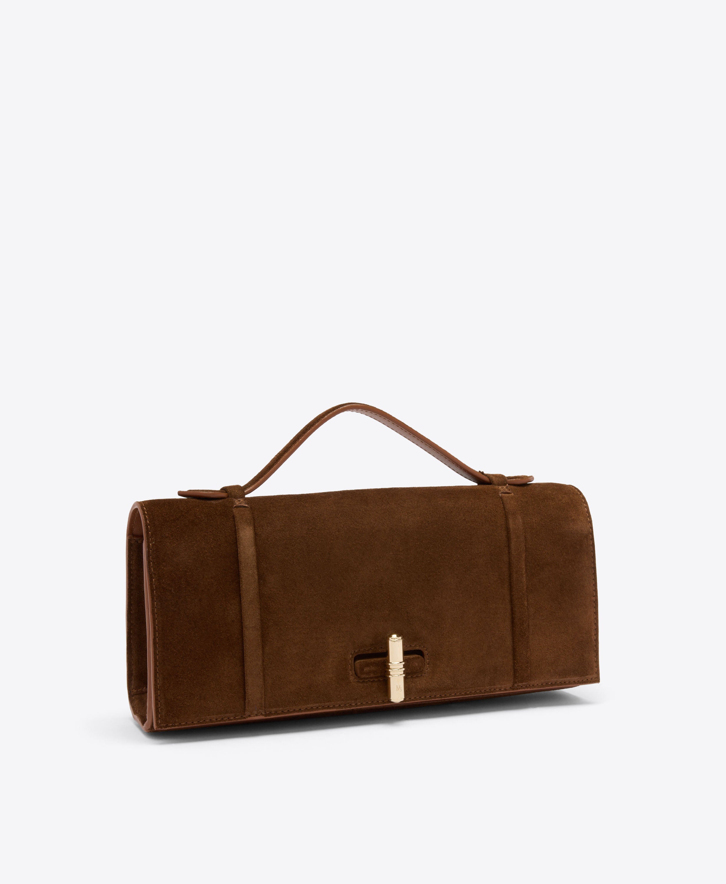 May Brown Crosta Suede Clutch Bag | Malone Souliers