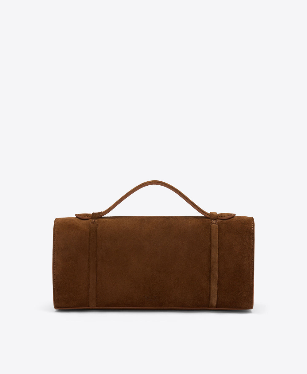 May Brown Crosta Suede Clutch Bag Malone Souliers