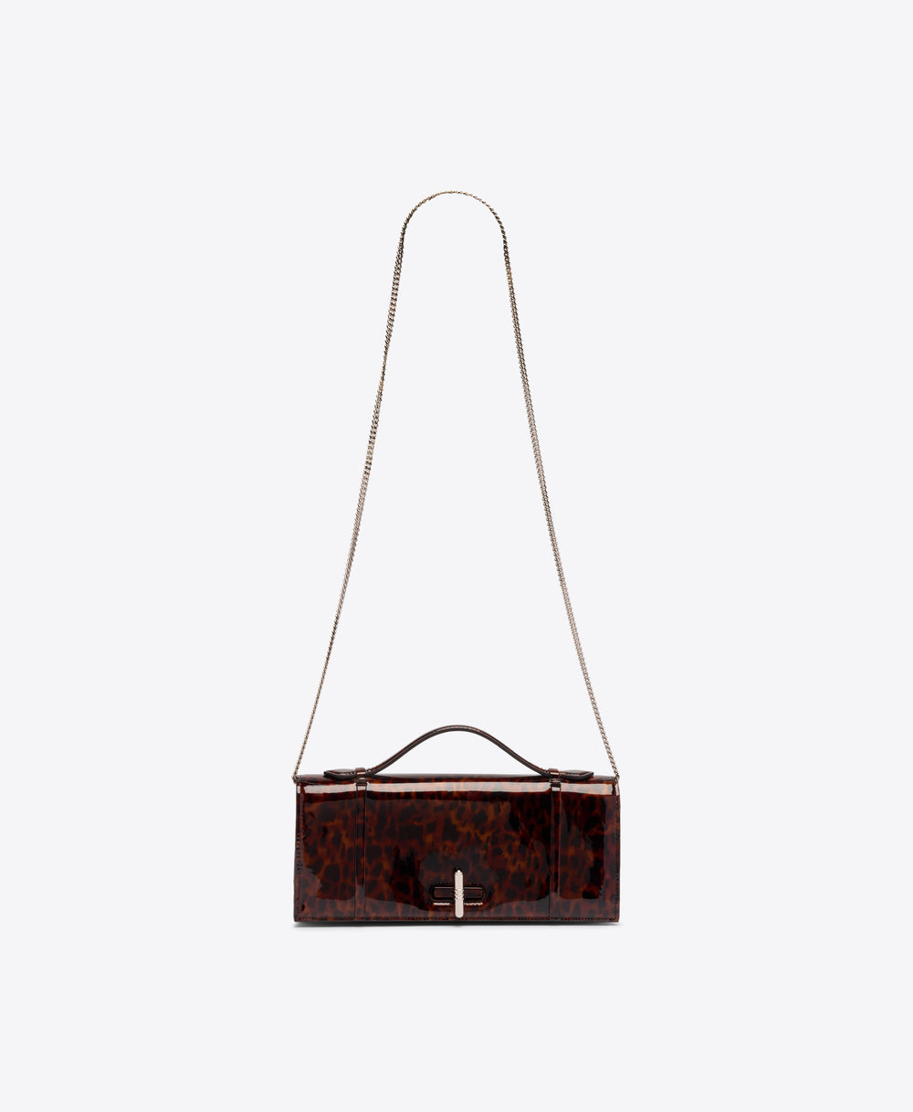 May Leopard Patent Clutch Bag Malone Souliers