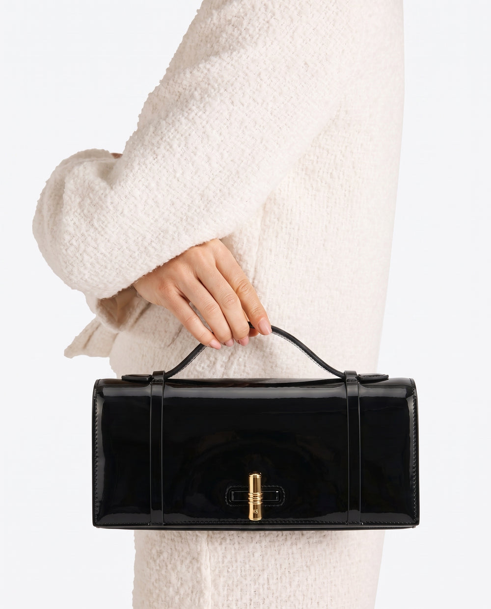 May Black Leather Clutch Bag Malone Souliers