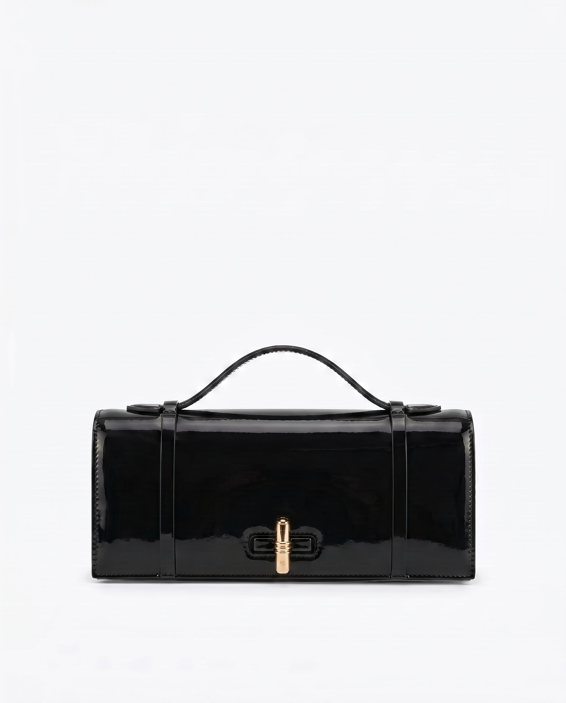 May Black Leather Clutch Bag Malone Souliers