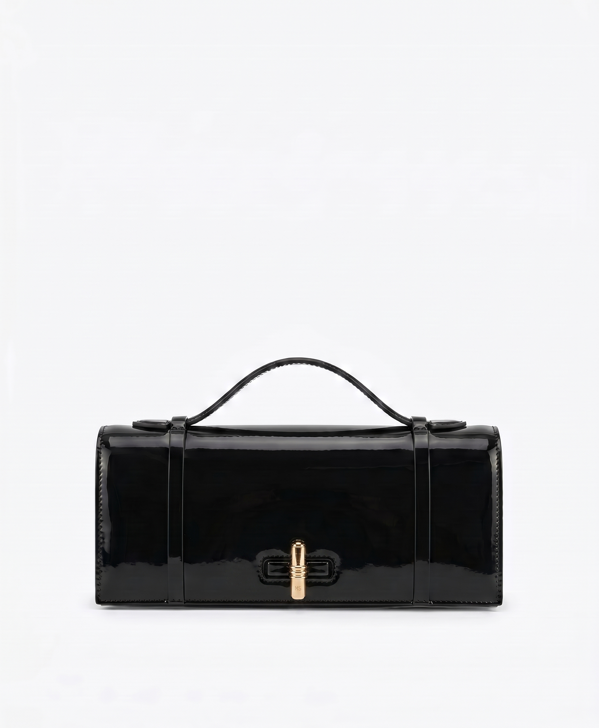 May Black Brushed Leather Clutch Bag