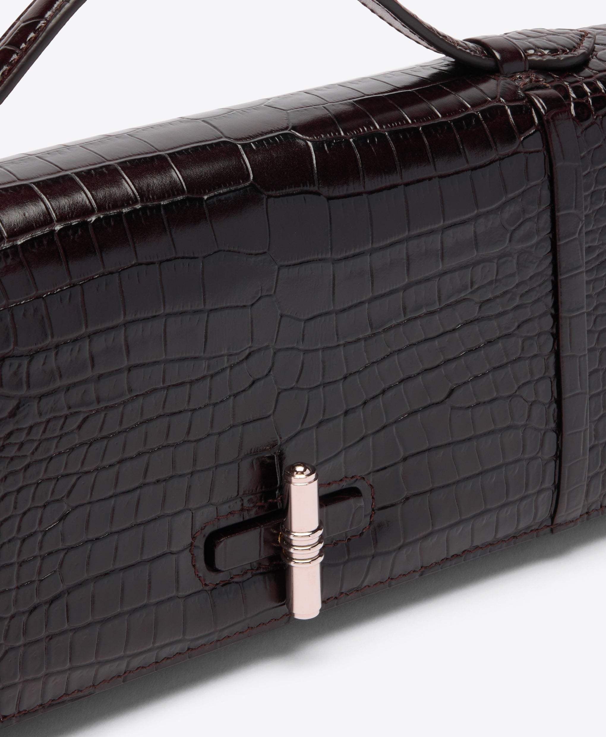 May Dark Brown Leather Clutch Bag  Malone Souliers