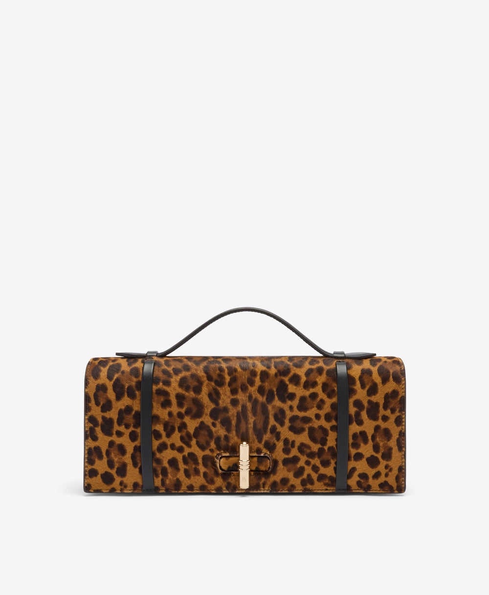 May Brown Leopard Clutch Bag Malone Souliers