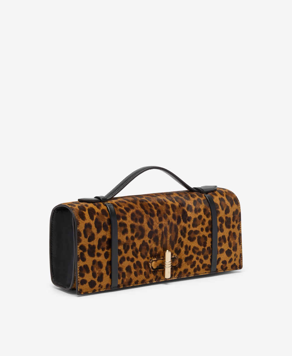 May Brown Leopard Clutch Bag Malone Souliers