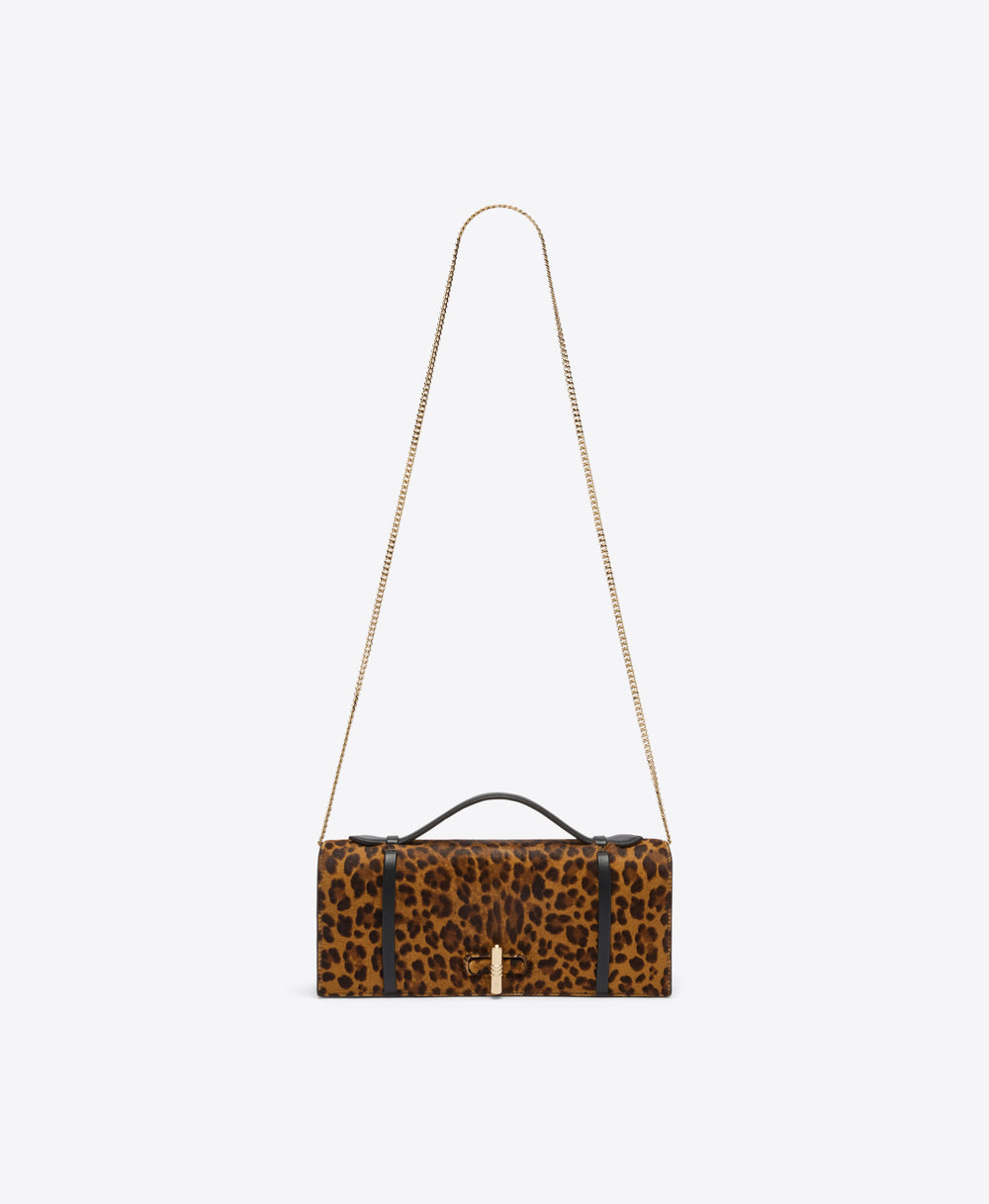 May Brown Leopard Clutch Bag Malone Souliers