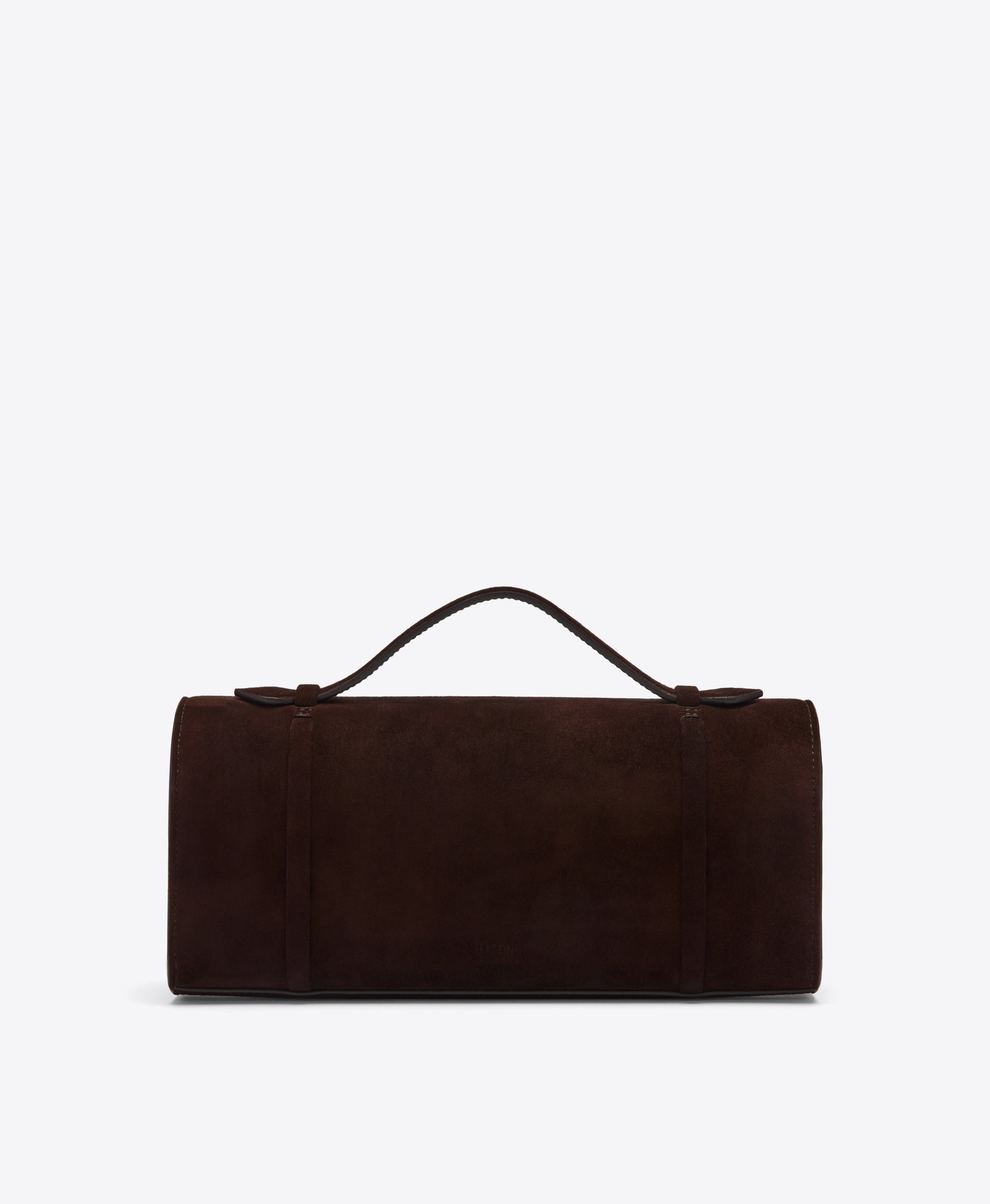 May Brown Suede Clutch Bag Malone Souliers