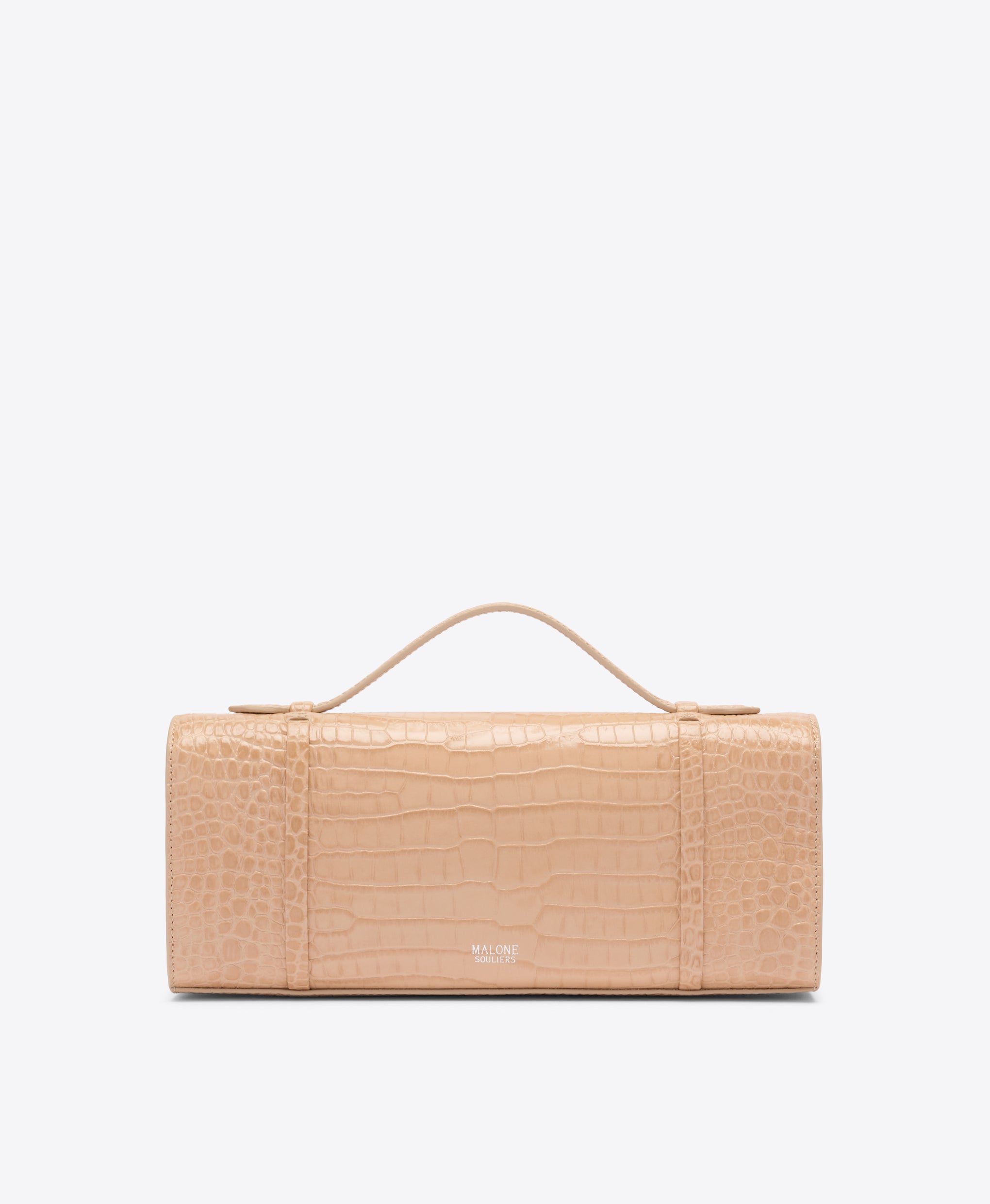 May Buff Embossed Leather Clutch  Malone Souliers
