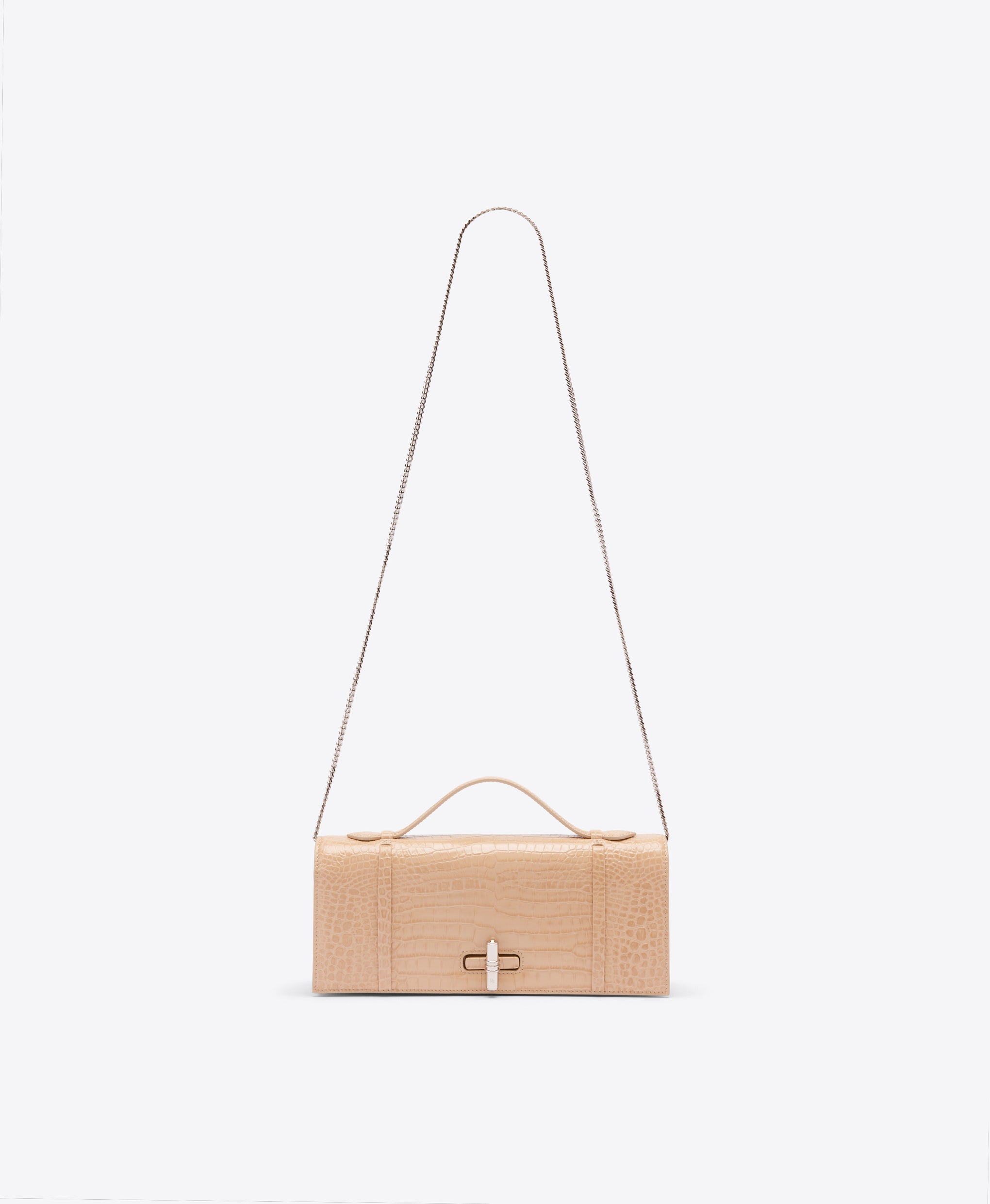 May Buff Embossed Leather Clutch  Malone Souliers