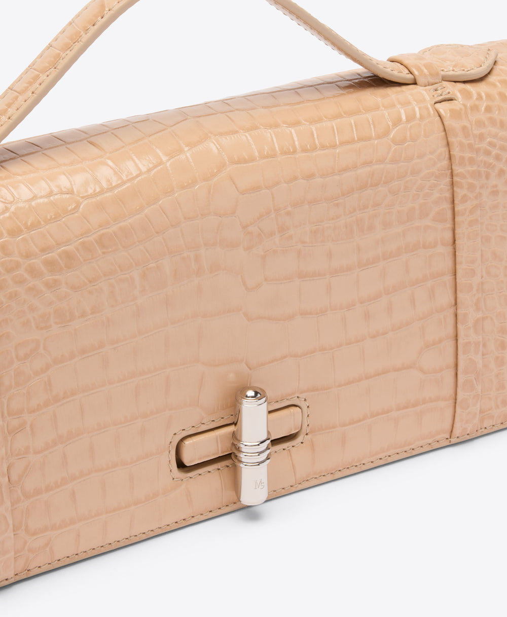 May Buff Embossed Leather Clutch  Malone Souliers
