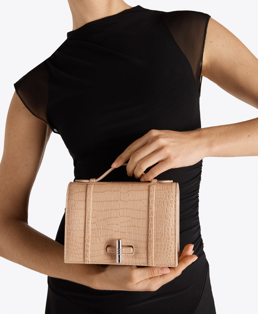 Exclusive May Buff Embossed Small Handbag Malone Souliers