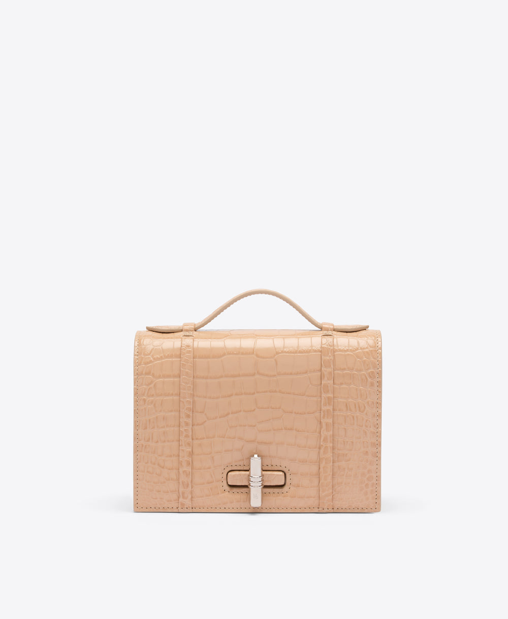Exclusive May Buff Embossed Small Handbag Malone Souliers