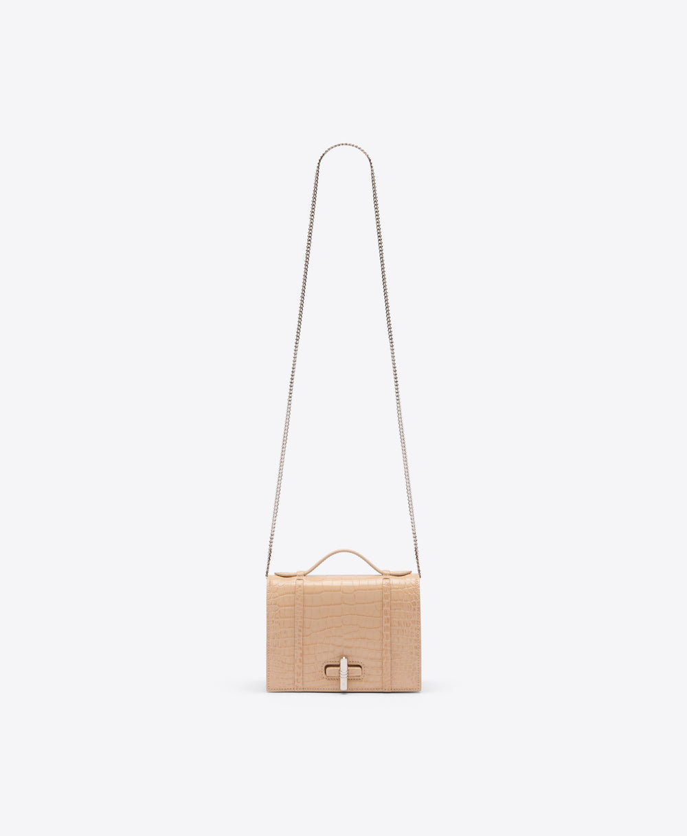 Exclusive May Buff Embossed Small Handbag Malone Souliers