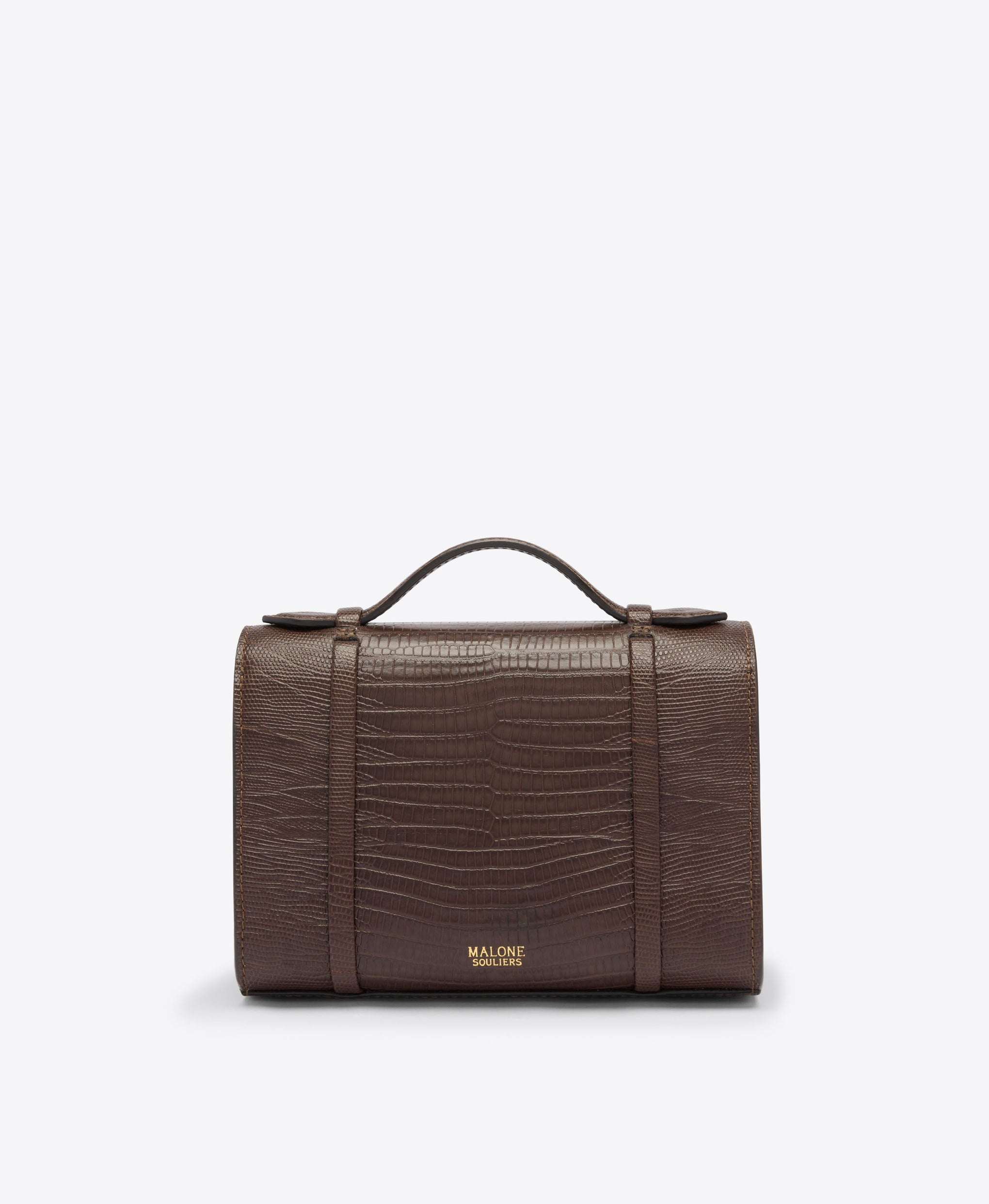 May Dark Brown Leather Small Handbag Malone Souliers