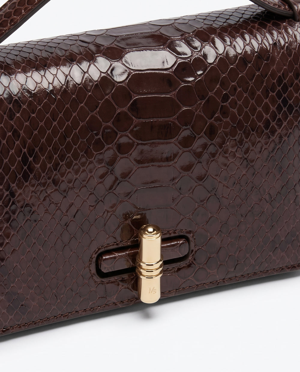 May Dark Brown Embossed Leather Clutch Bag