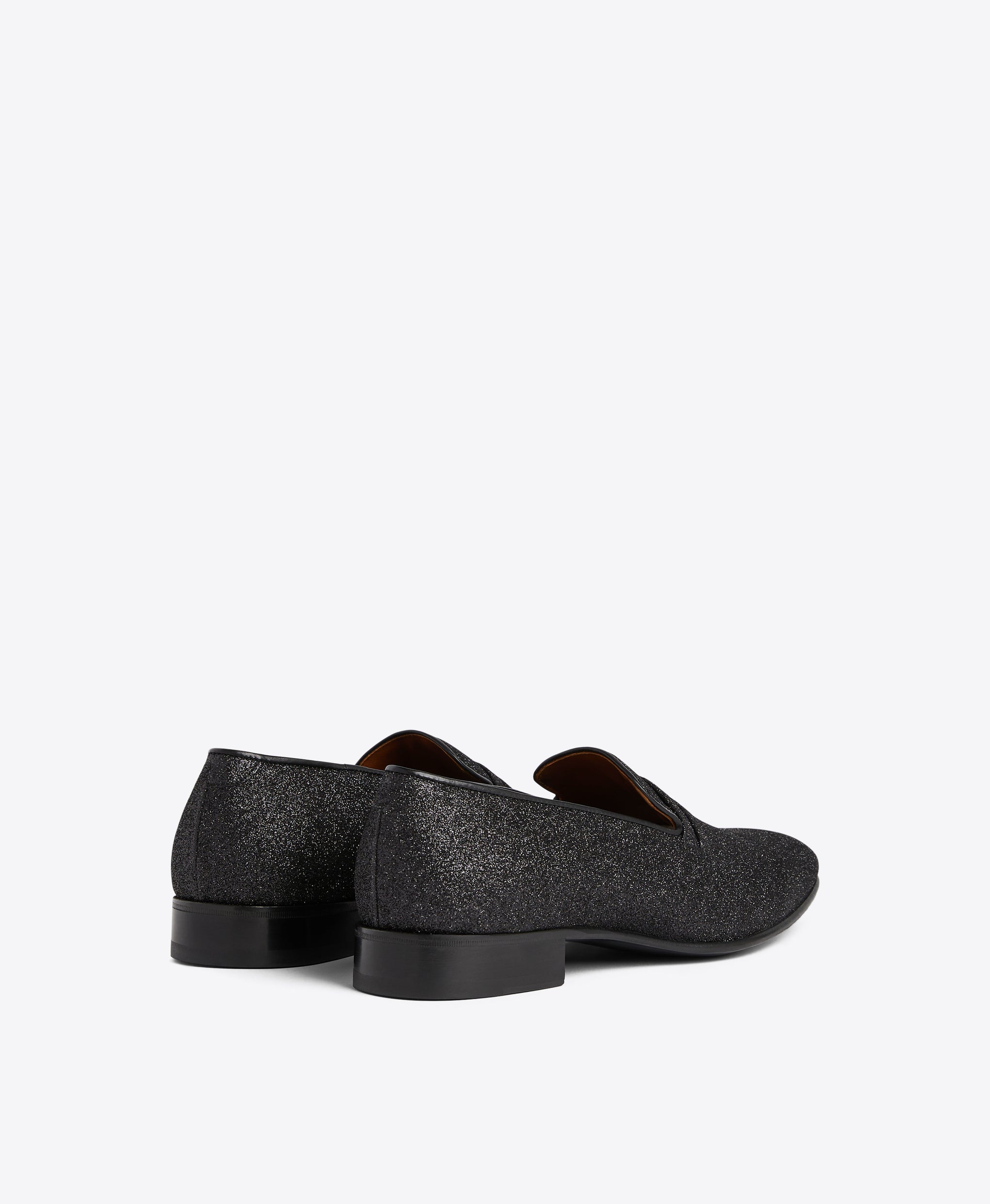 Men's Miles Black Glitter Grosgrain Loafers Malone Souliers