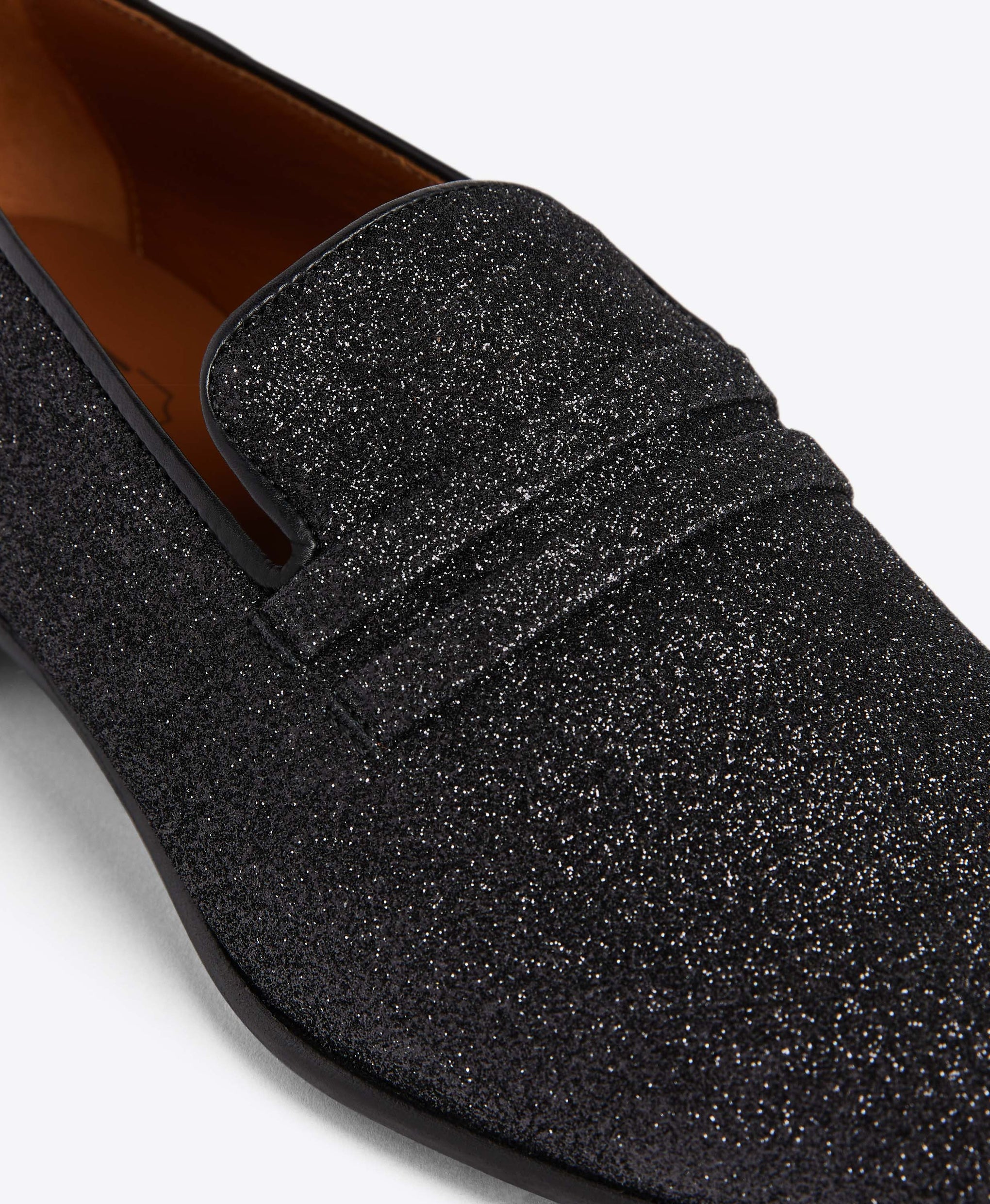 Men's Miles Black Glitter Grosgrain Loafers Malone Souliers