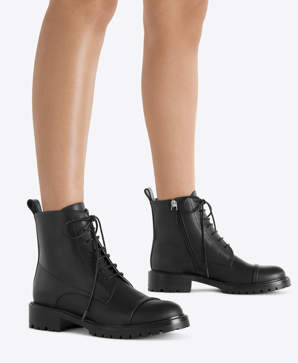 Miller Black Leather Combat Boots Malone Souliers