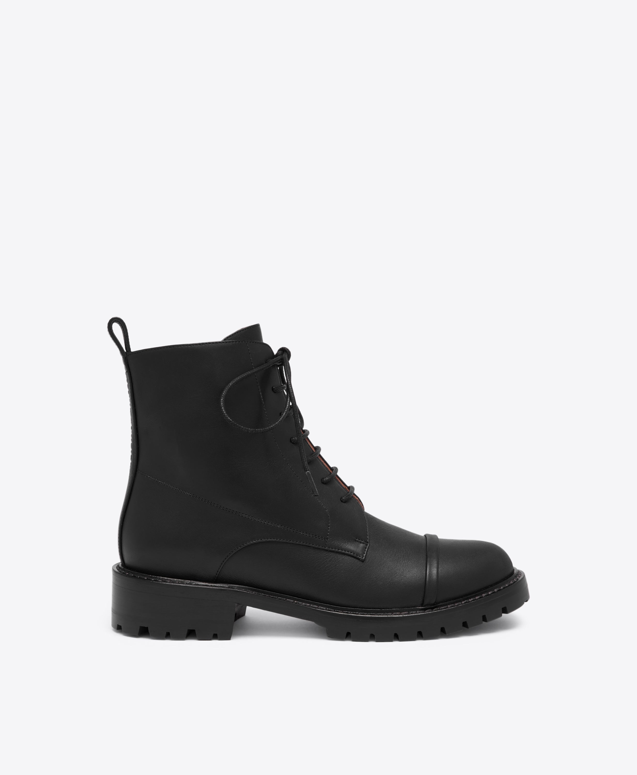 Malone Souliers Miller Black Leather Combat Boots