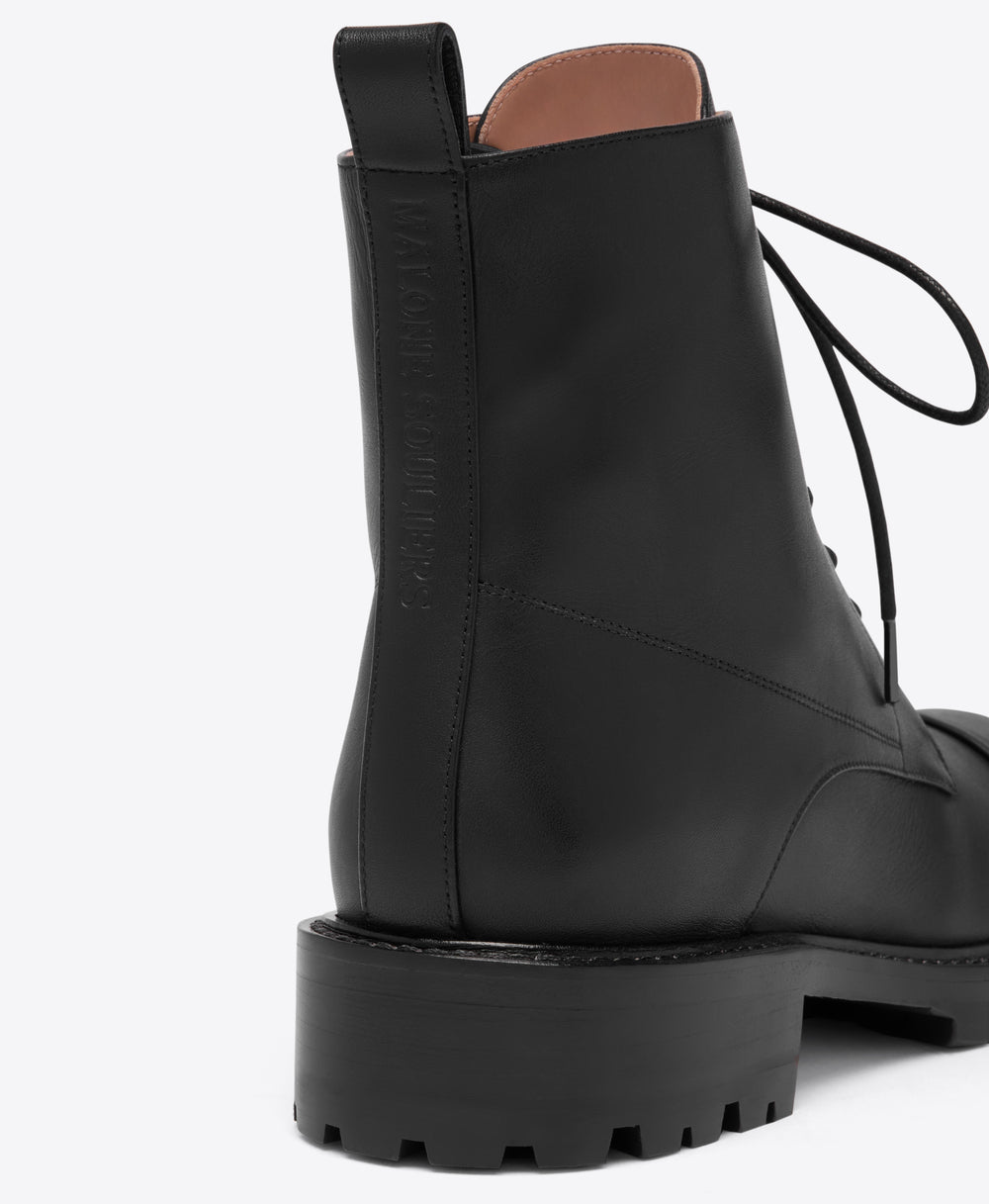 Miller Black Leather Combat Boots Malone Souliers