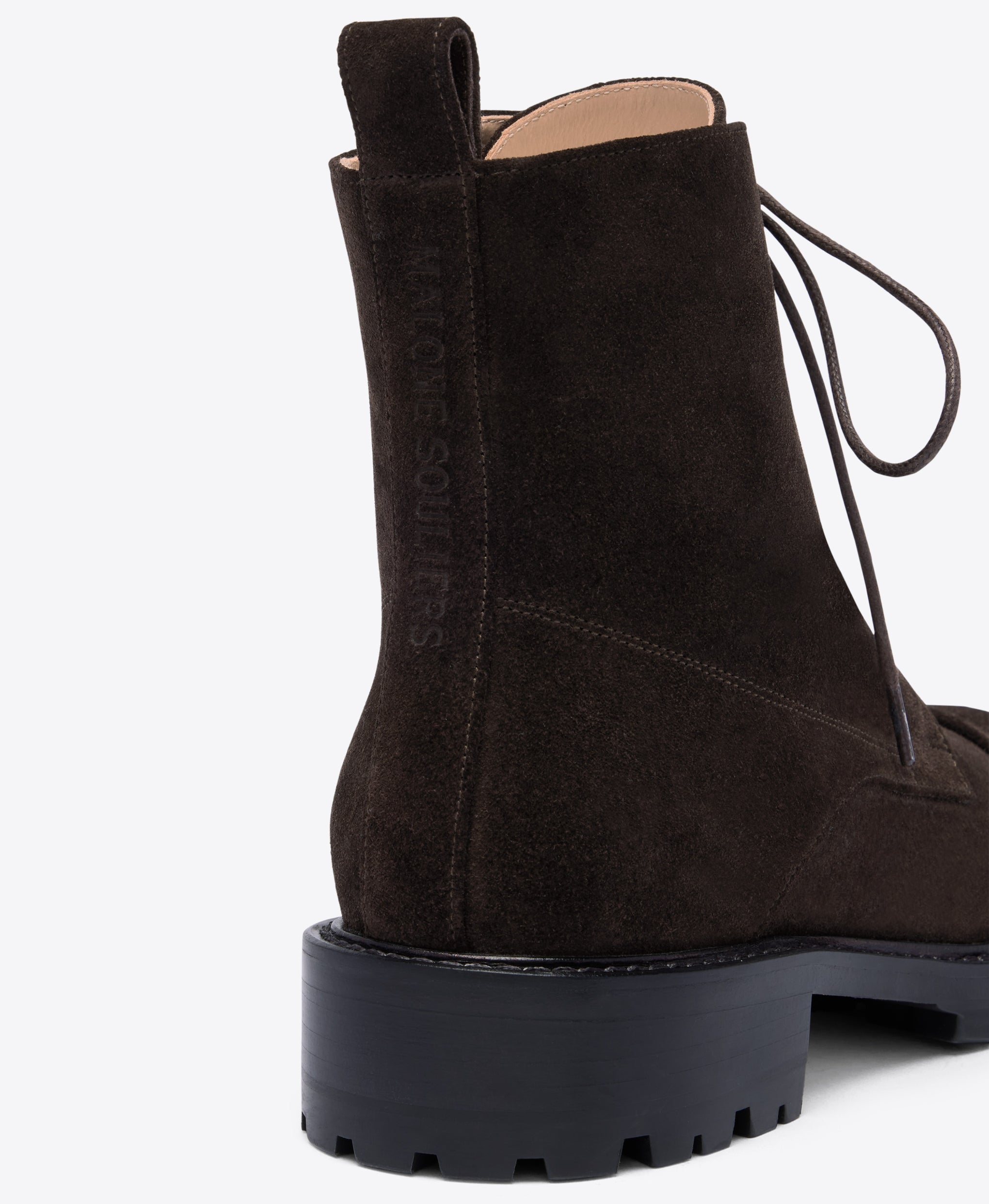 Miller Dark Brown Crosta Suede Combat Boots Malone Souliers