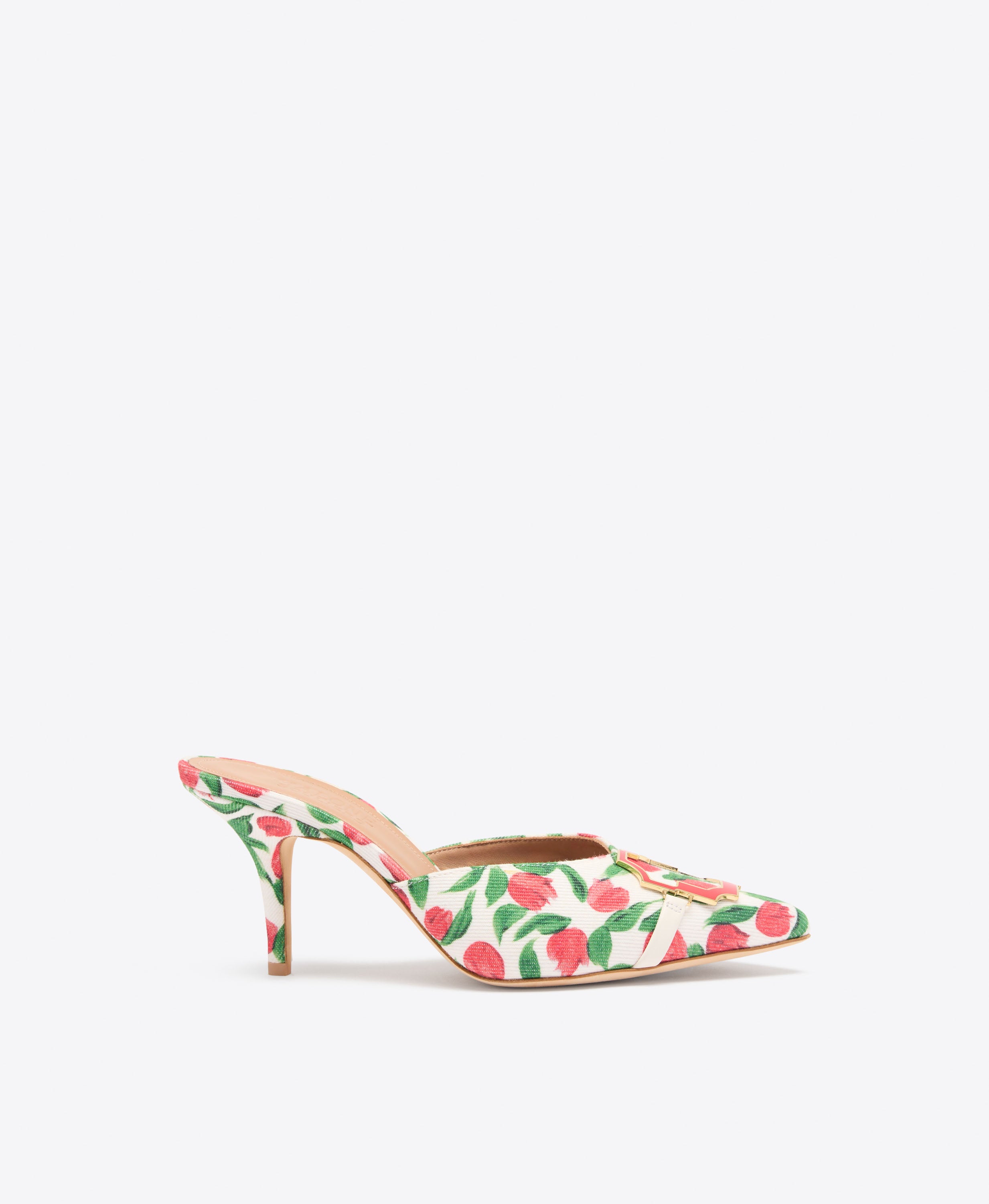 Missy 70 Tulip Print Canvas Heeled Mules