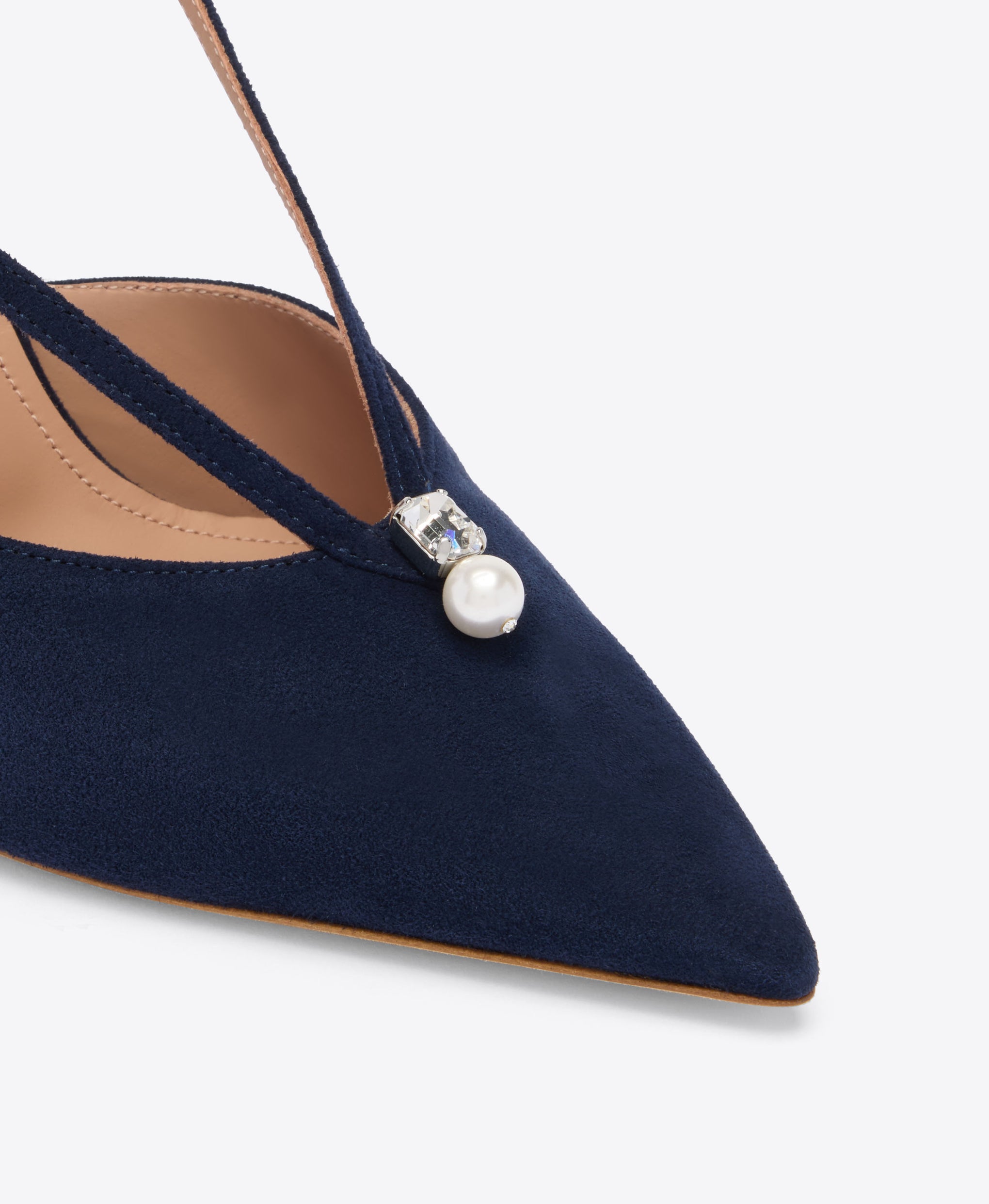 Moore 90 Navy Suede Slingbacks Malone Souliers