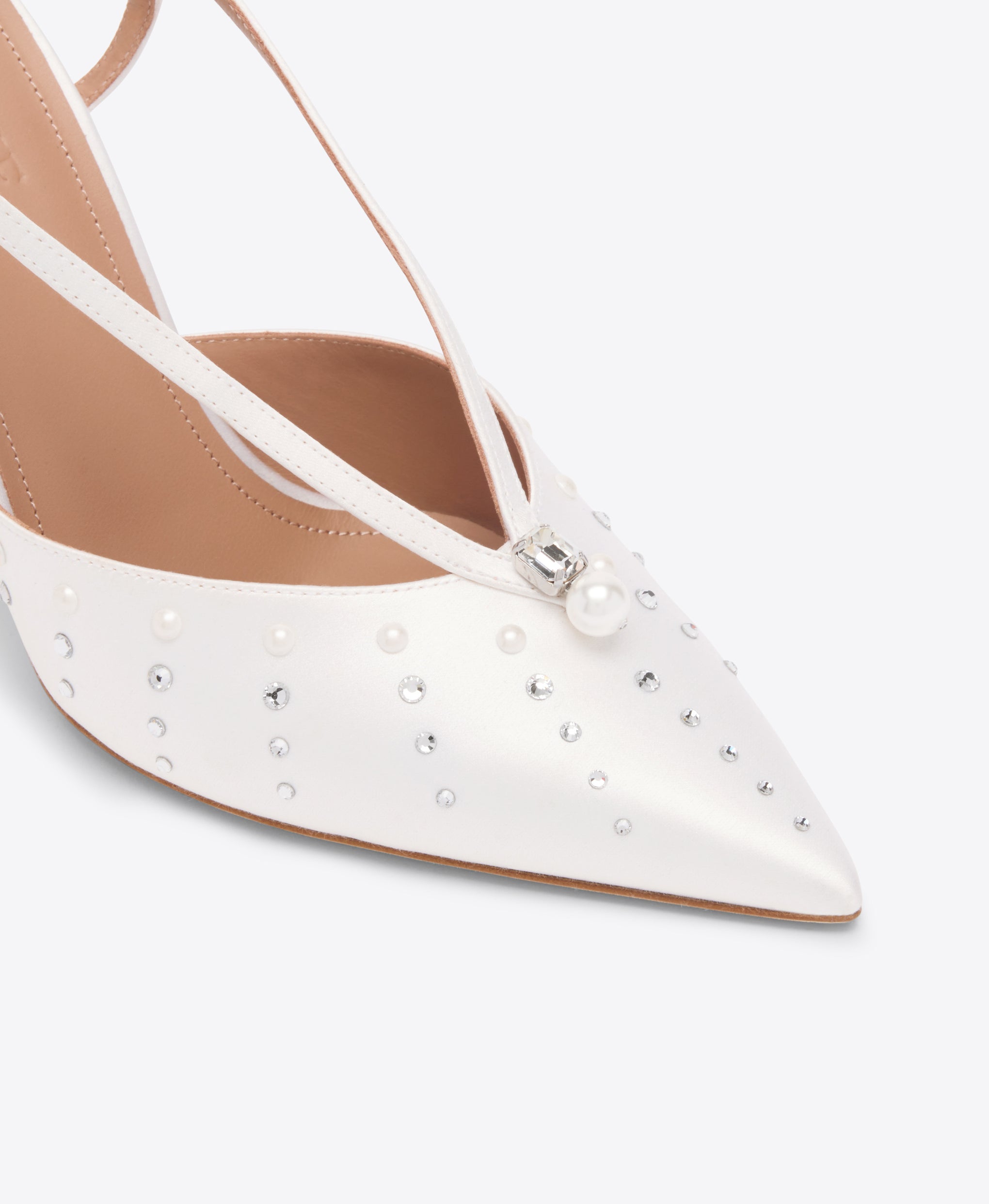 Moore 90 White Satin Slingbacks Malone Souliers