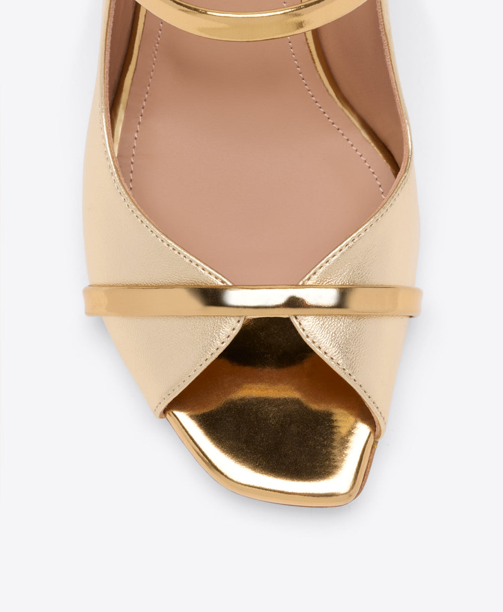 Malone Souliers Noah 70 Gold Metallic Leather Heeled Sandals