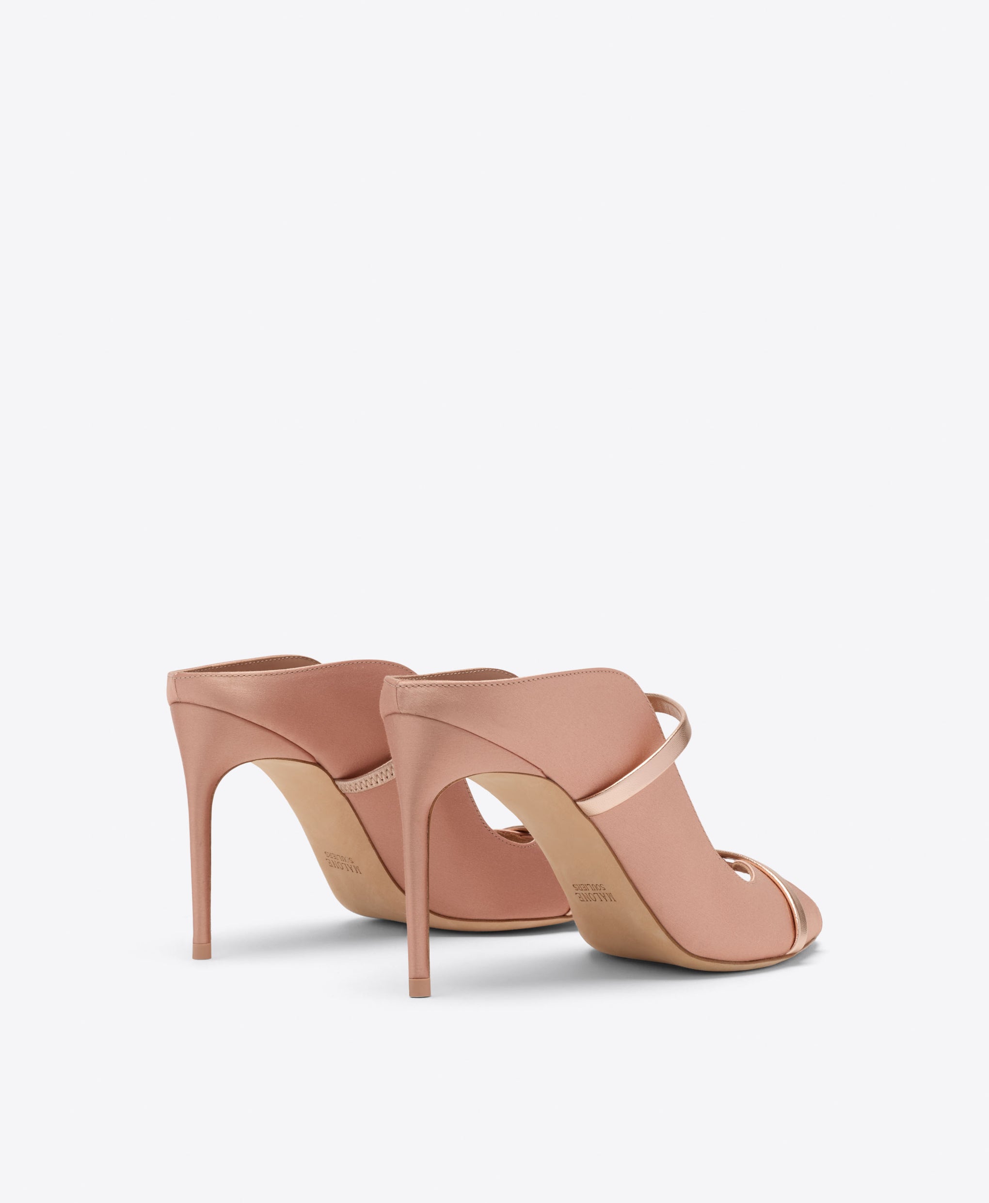Noah 90 Blush Satin Heeled Sandals Malone Souliers