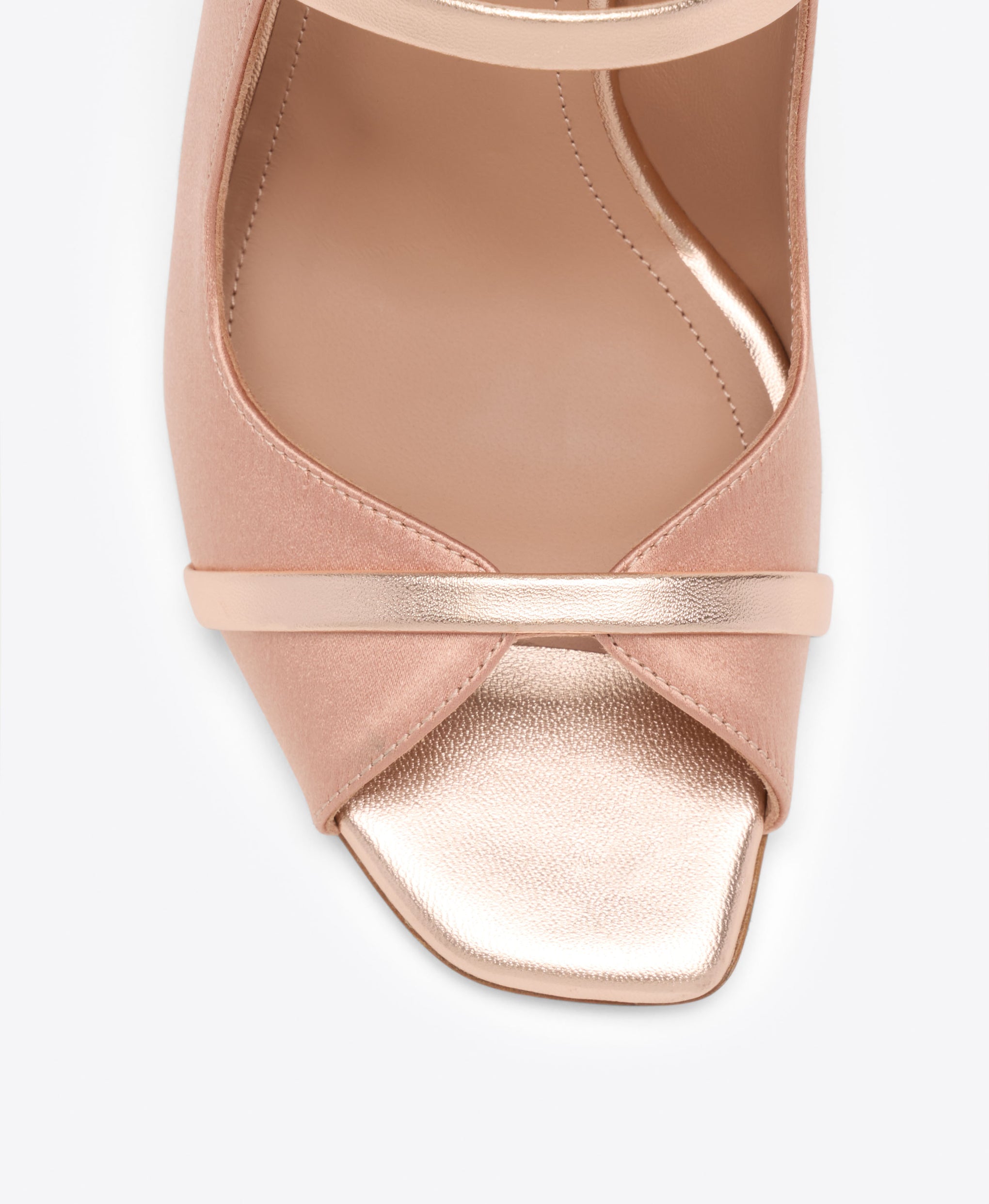 Noah 90 Blush Satin Heeled Sandals Malone Souliers