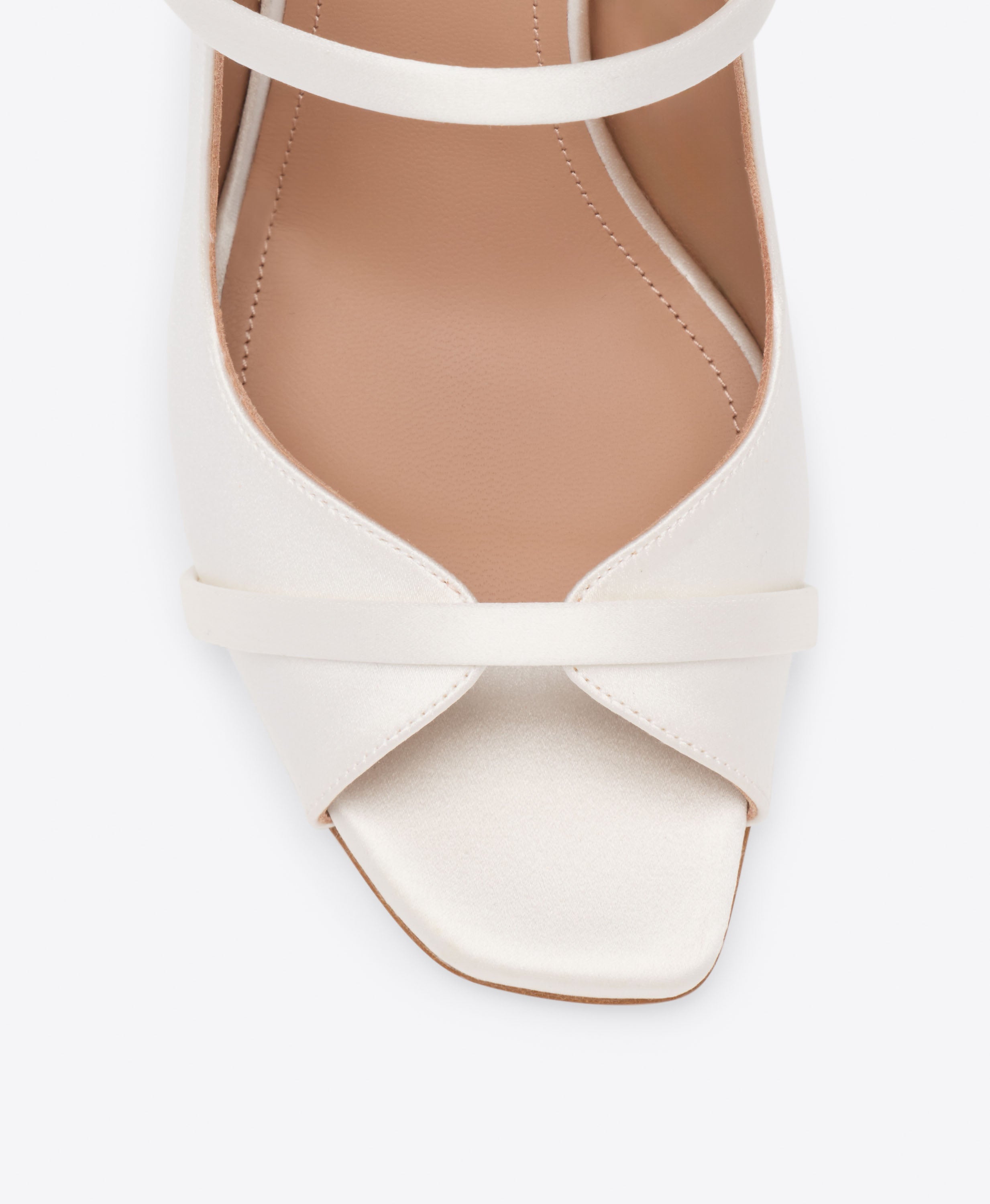 Malone Souliers|Noah 90 White Satin Heeled Sandals