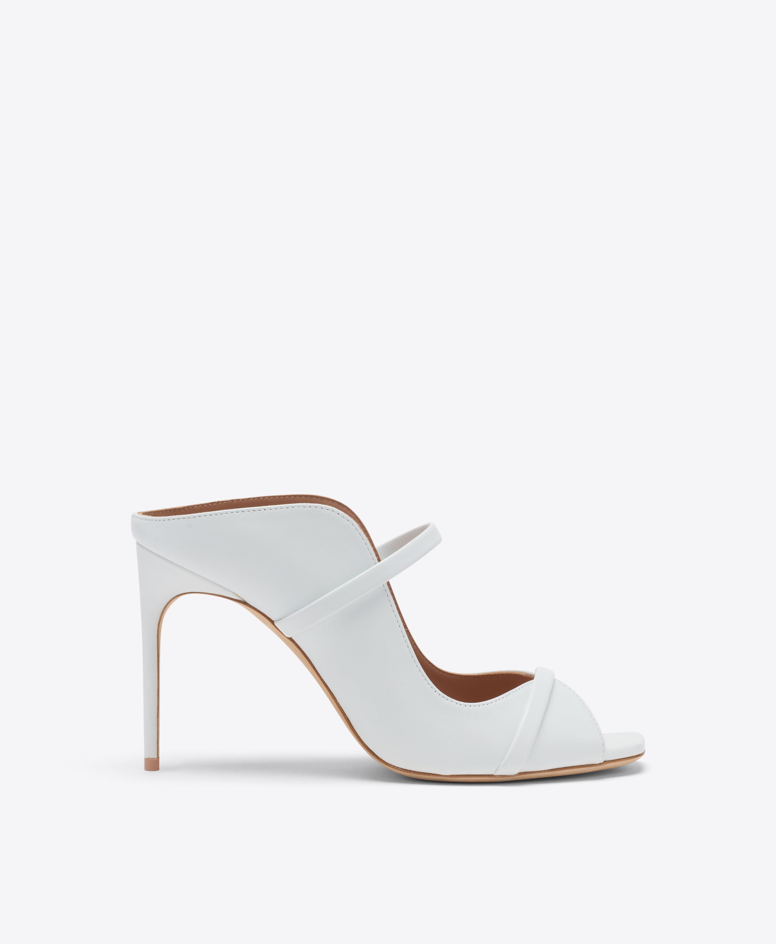 Malone Souliers|Noah 90 White Leather Heeled Sandals
