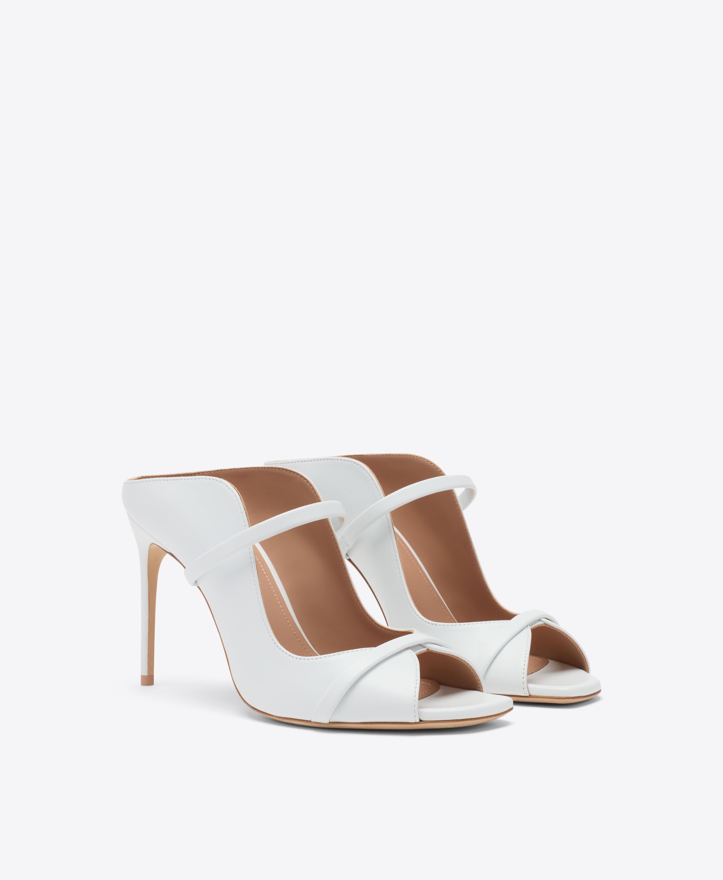 Malone Souliers|Noah 90 White Leather Heeled Sandals