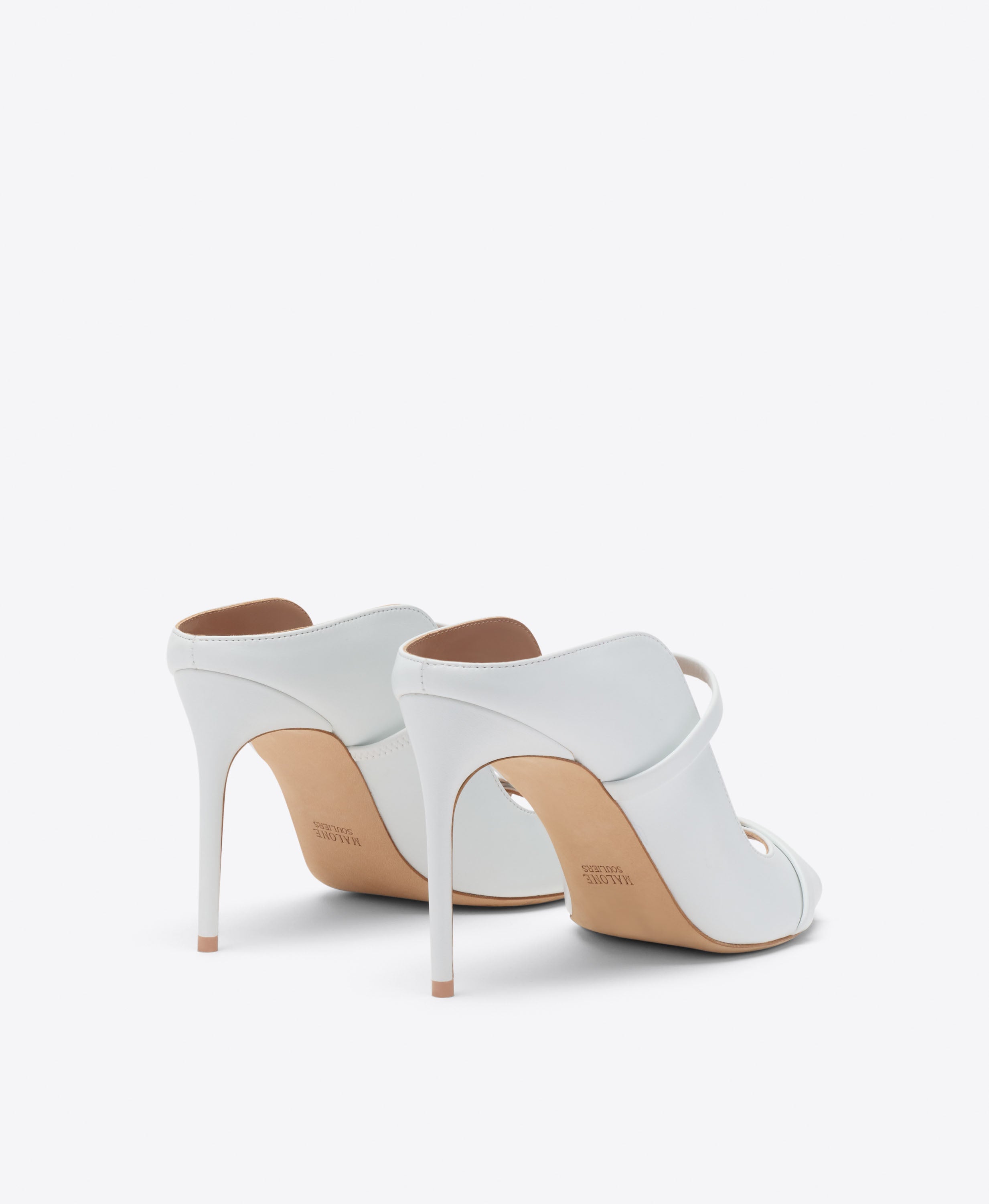 Malone Souliers|Noah 90 White Leather Heeled Sandals