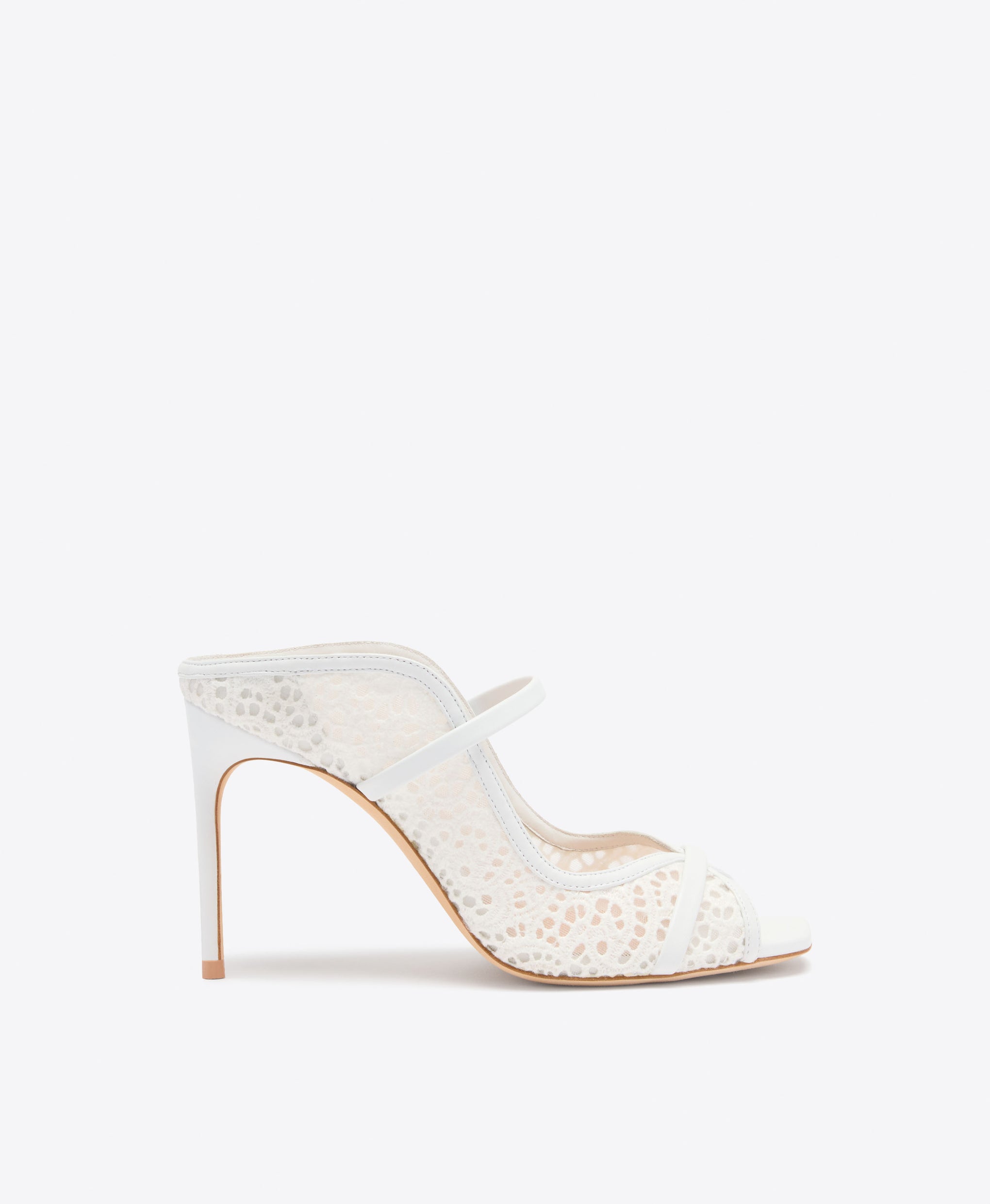 Noah 90 White Broderie Lace Mesh Sandals Bridal Malone Souliers 