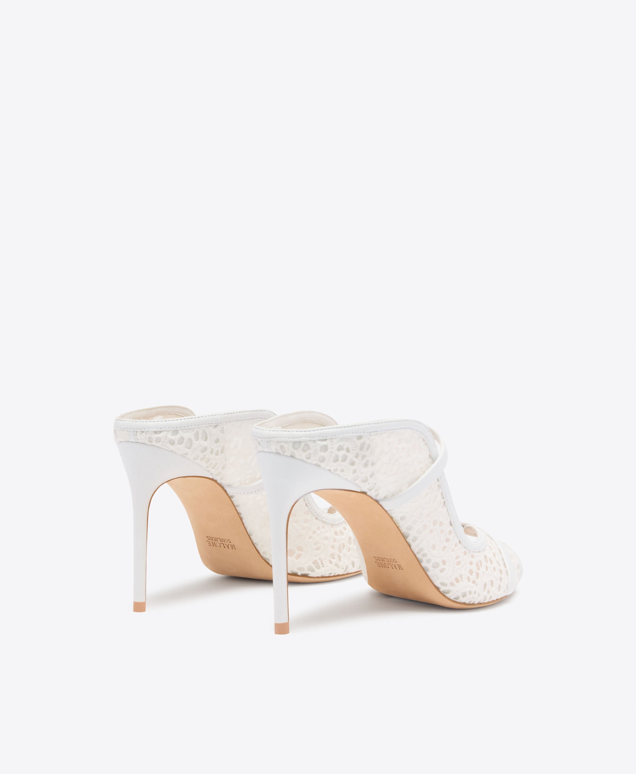 Noah 90 White Broderie Lace Mesh Sandals Bridal Malone Souliers 