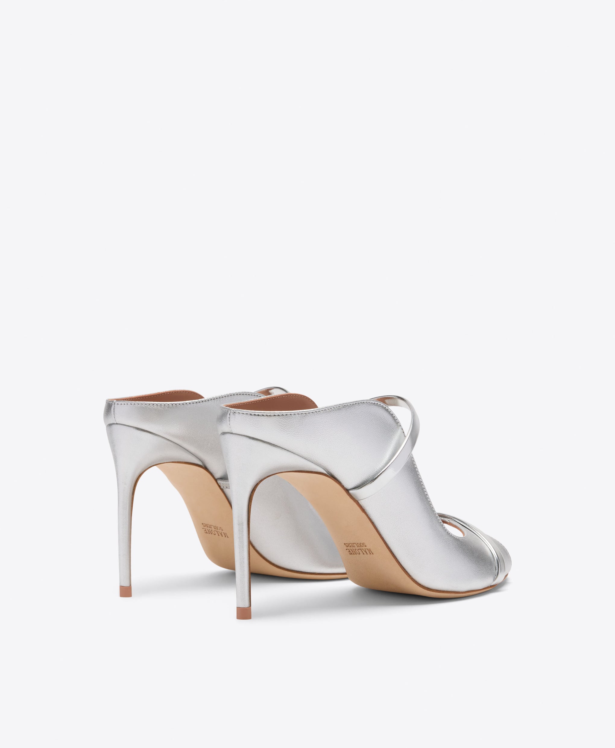 Malone Souliers Noah 90 Silver Metallic Leather Heeled Sandals