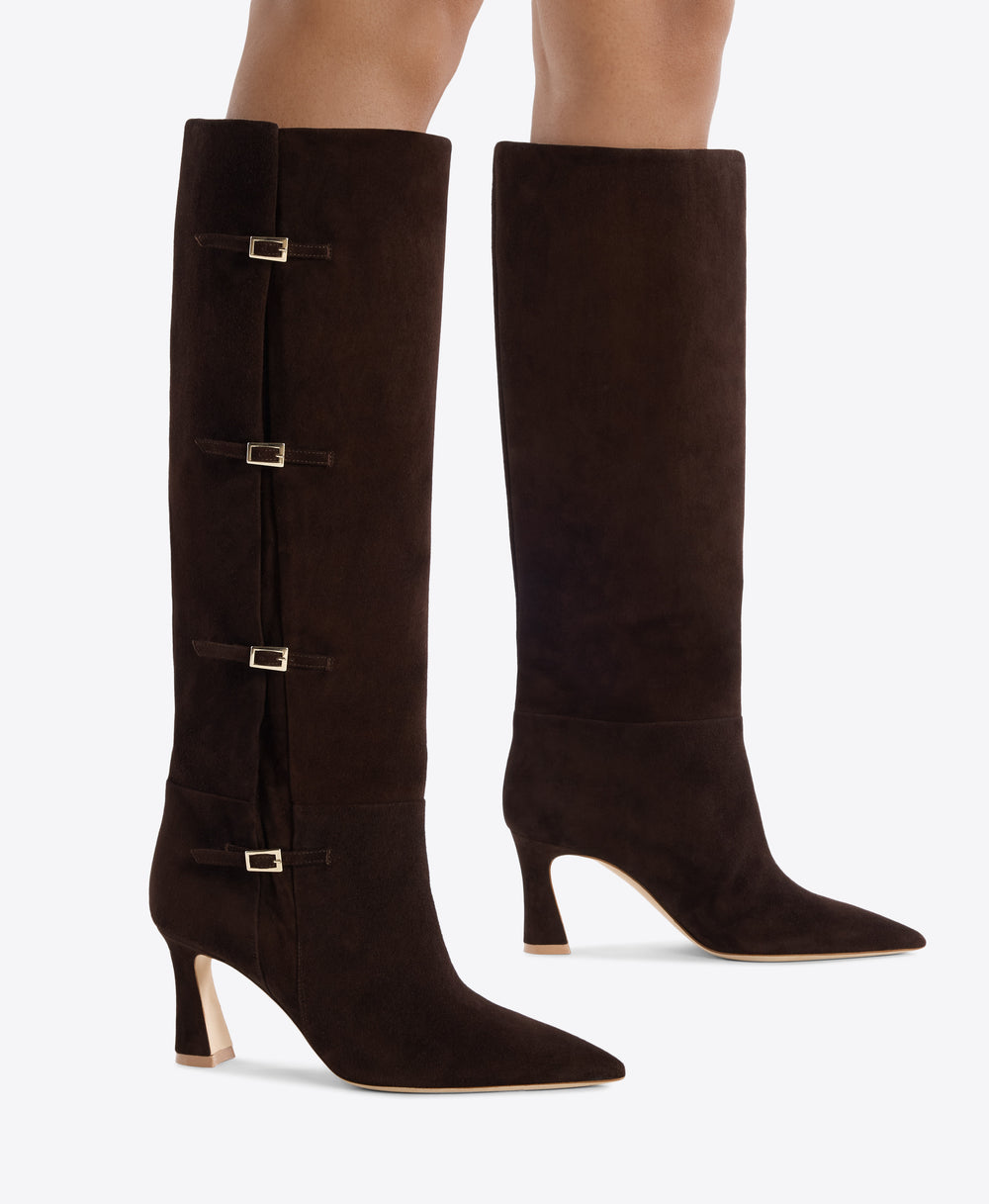 Nolan 70 Brown Suede Tall Boots Malone Souliers