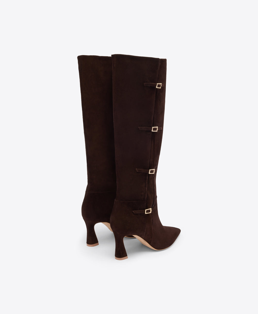 Nolan 70 Brown Suede Tall Boots Malone Souliers