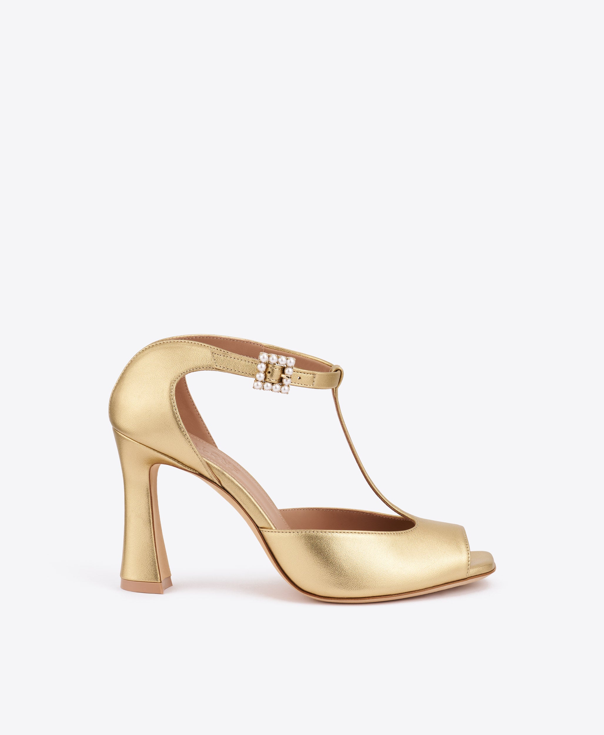 Magnificent Molas Michel Perrin ミシェル・ペラン Nomi 90 Gold Leather Sandals | Malone Souliers
