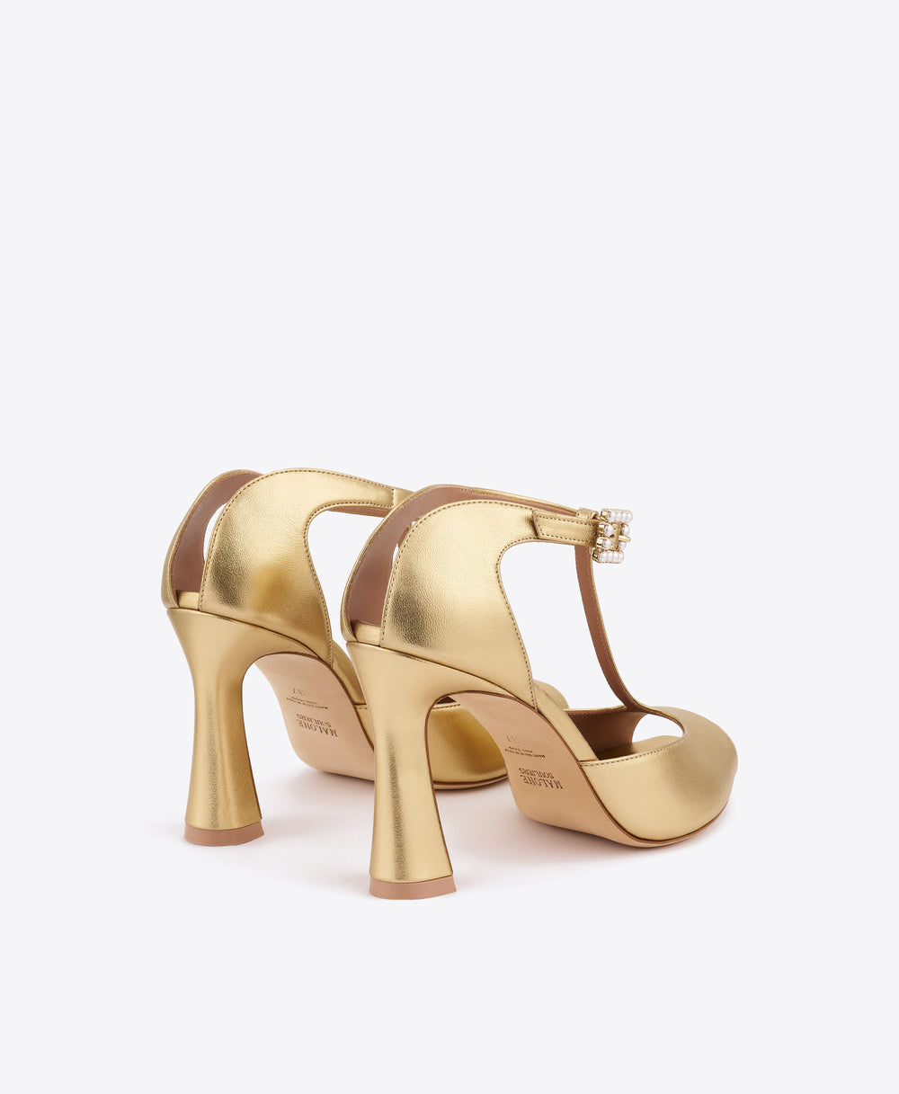 Nomi 90 Gold Leather Sandals