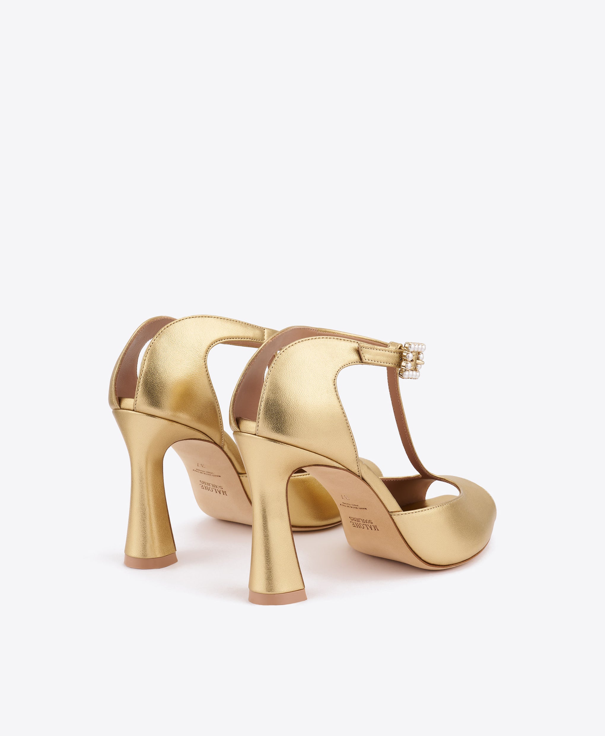 Nomi 90 Gold Leather Sandals