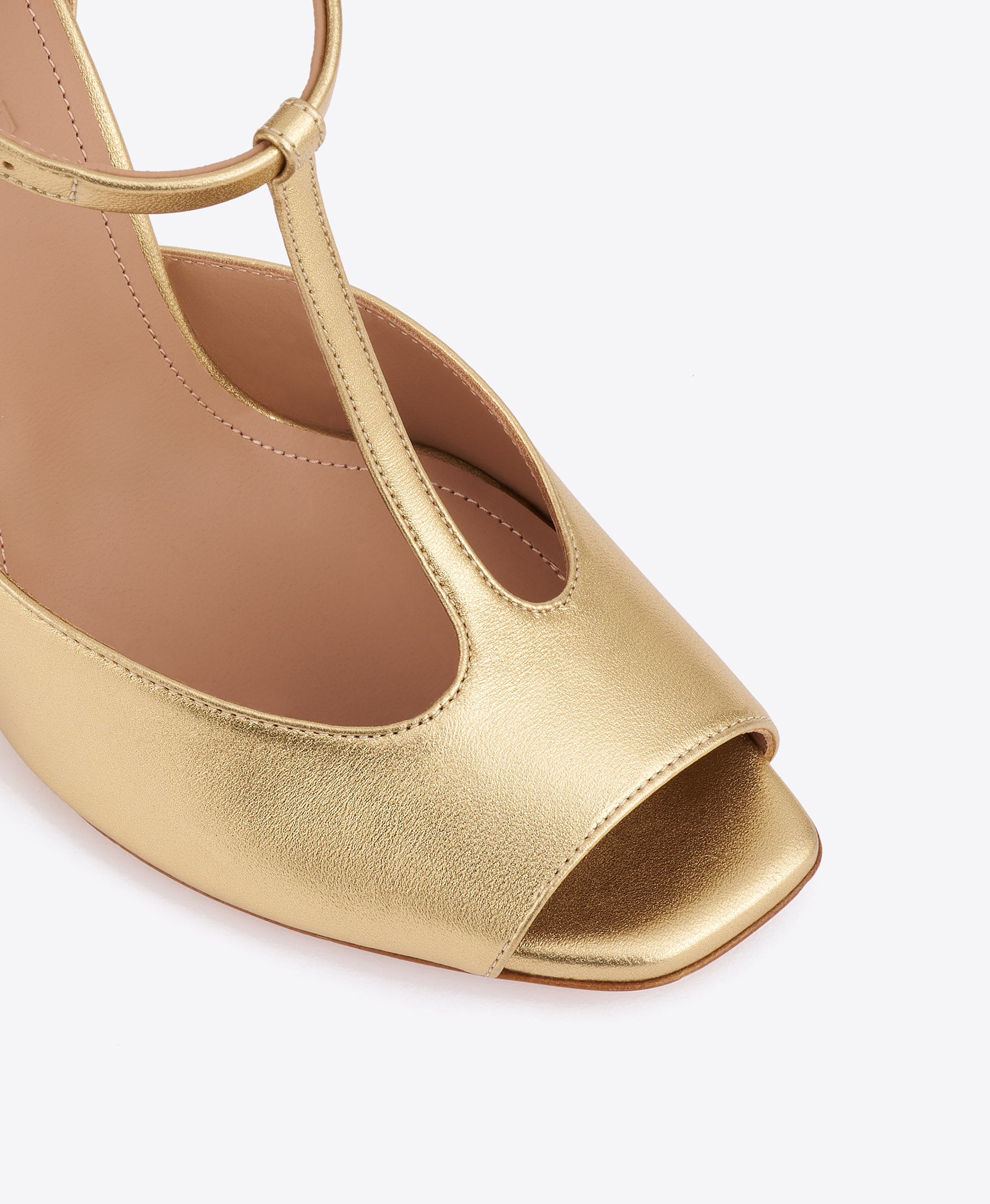 Nomi 90 Gold Leather Sandals | Malone Souliers